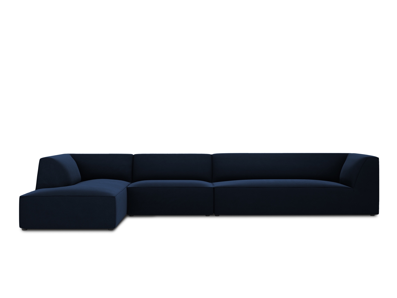 Velvet Modular Left Corner Sofa, "Ruby", 5 Seats, 366x180x69