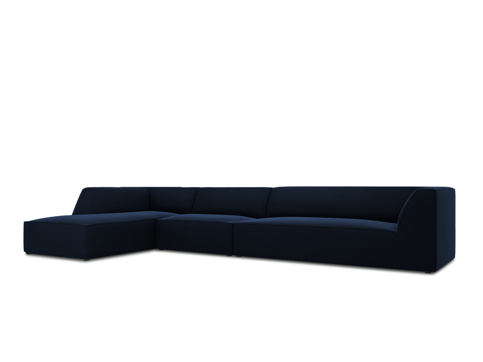 Velvet Modular Left Corner Sofa, "Ruby", 5 Seats, 366x180x69