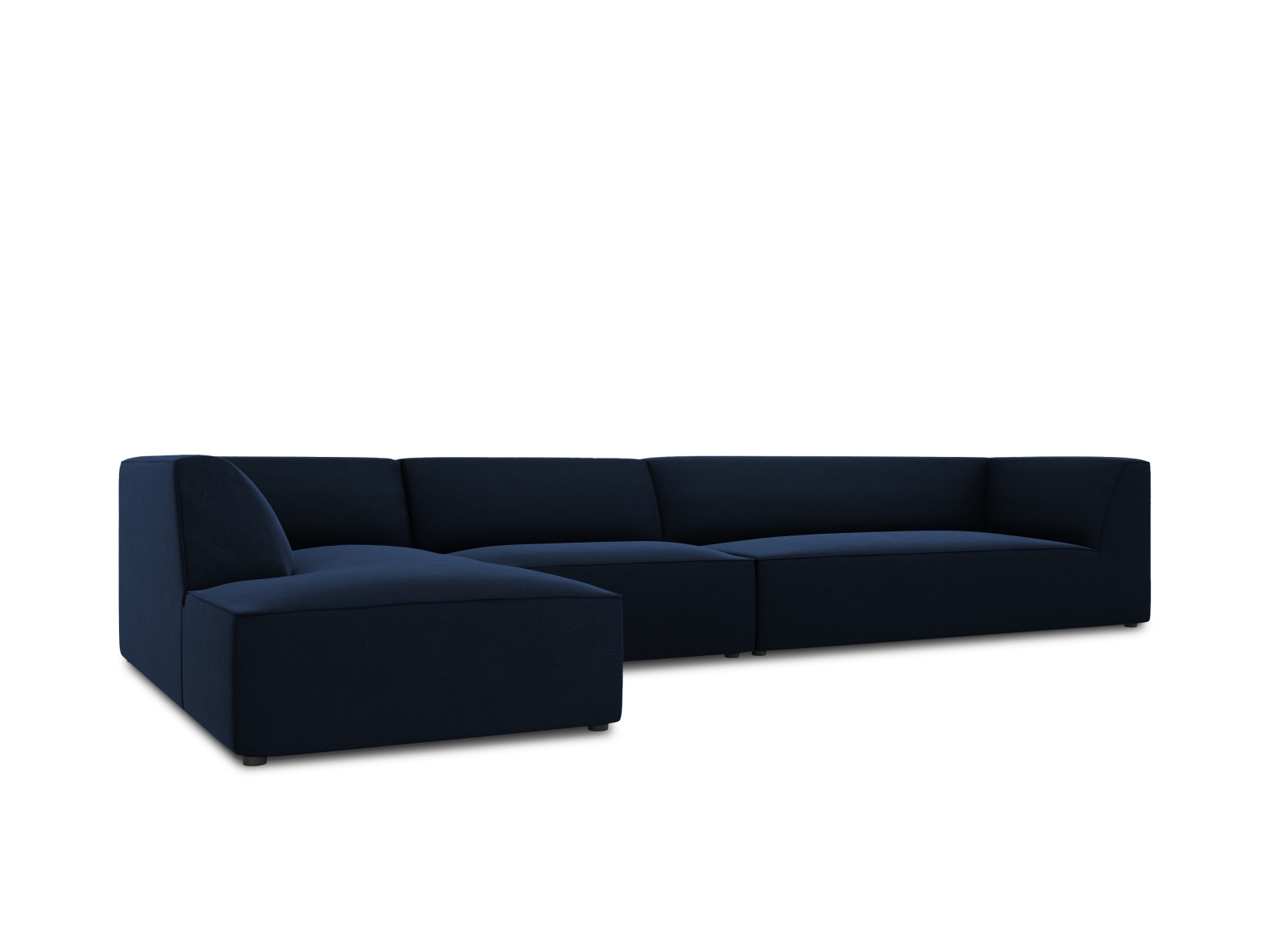 Velvet Modular Left Corner Sofa, "Ruby", 5 Seats, 366x180x69