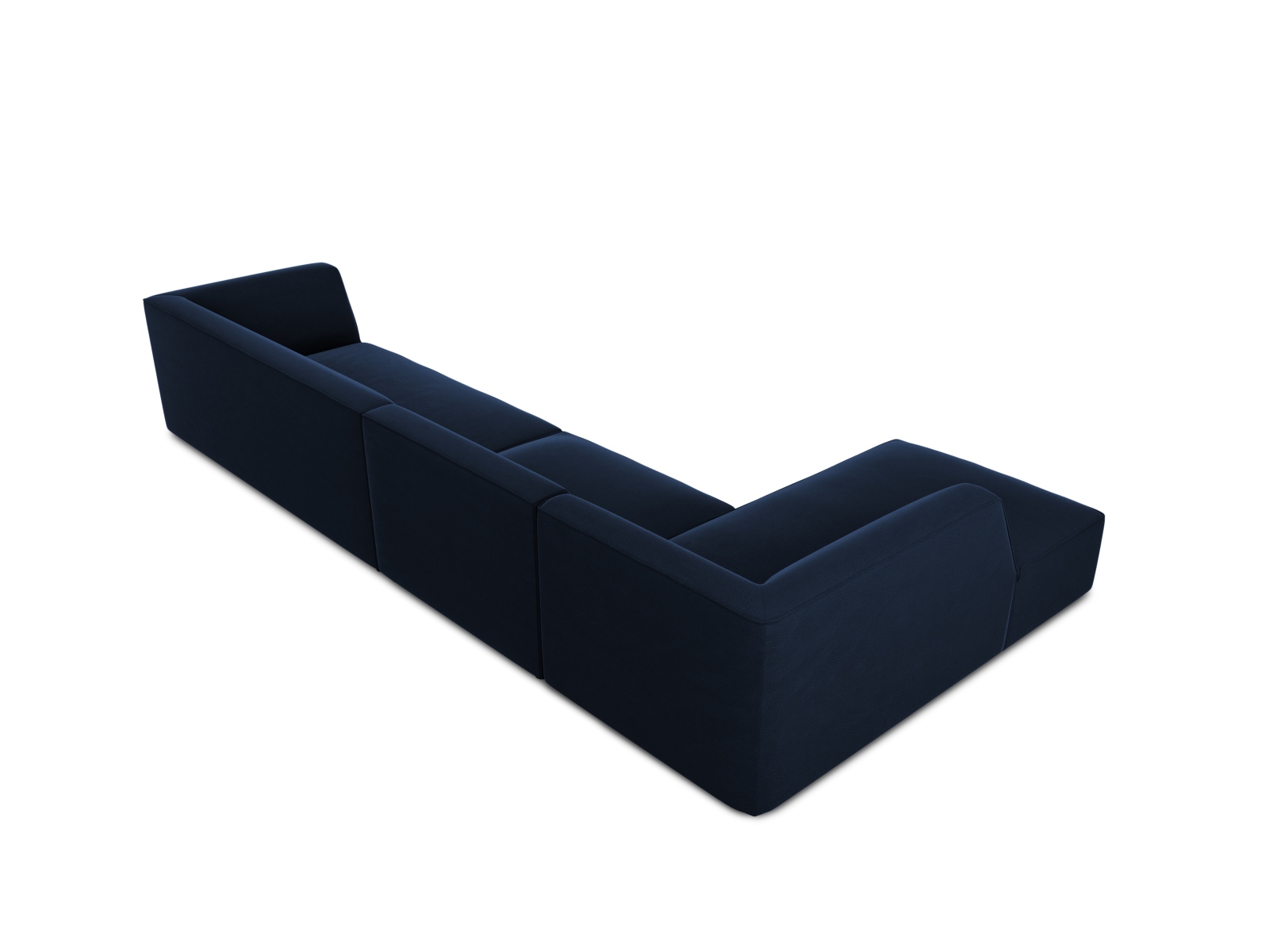Velvet Modular Left Corner Sofa, "Ruby", 5 Seats, 366x180x69