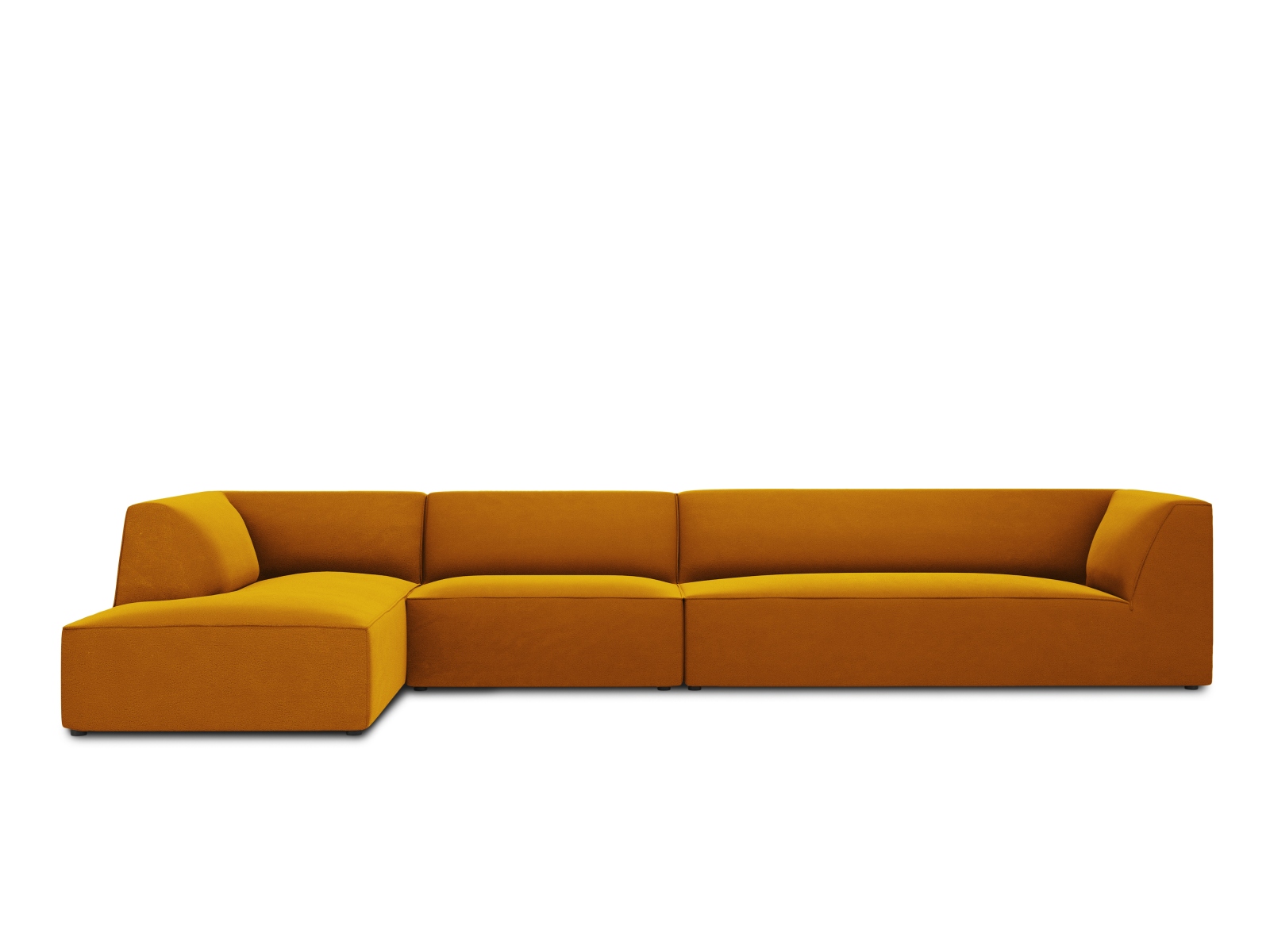 Velvet Modular Left Corner Sofa, "Ruby", 5 Seats, 366x180x69