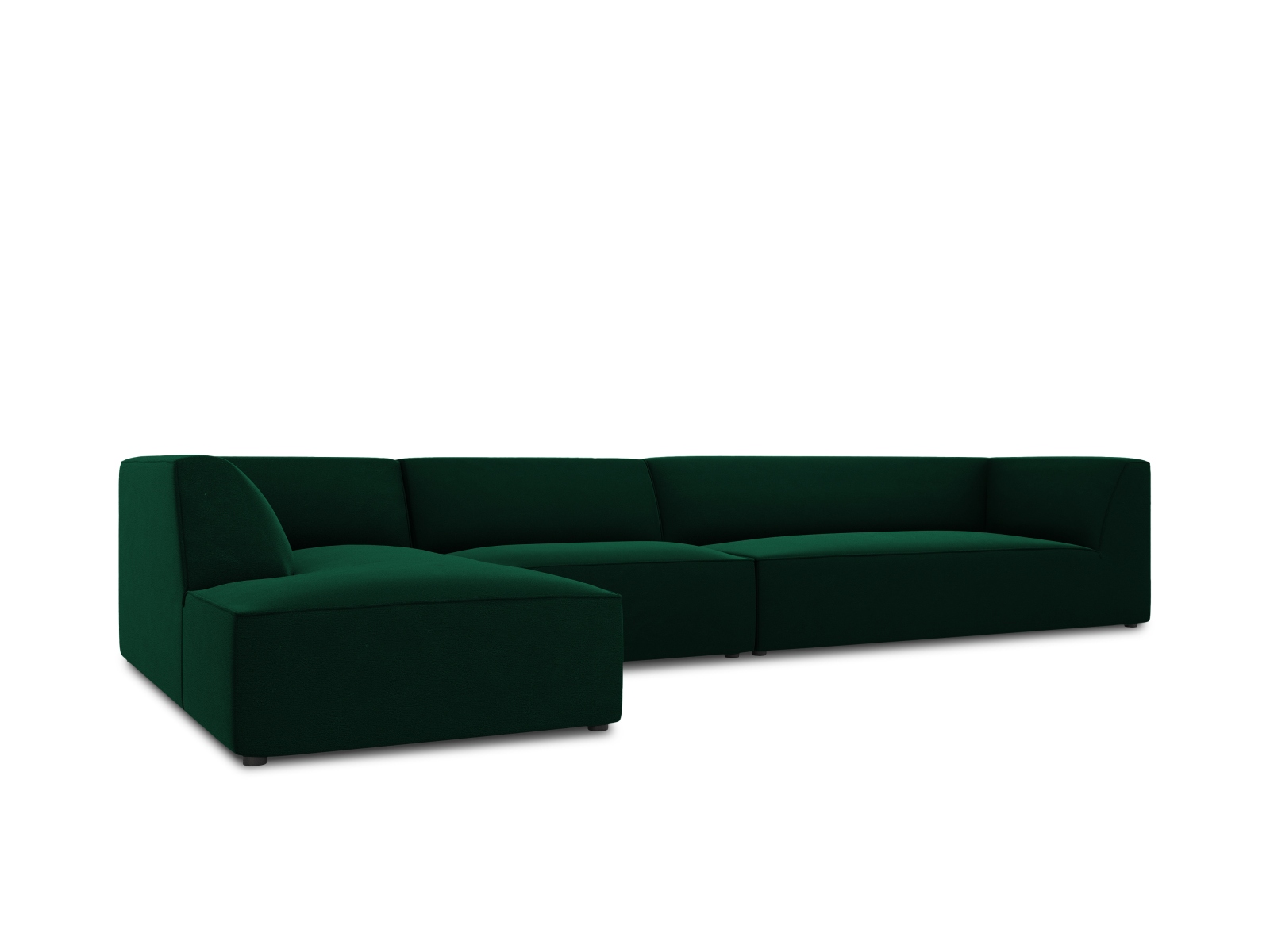 Velvet Modular Left Corner Sofa, "Ruby", 5 Seats, 366x180x69