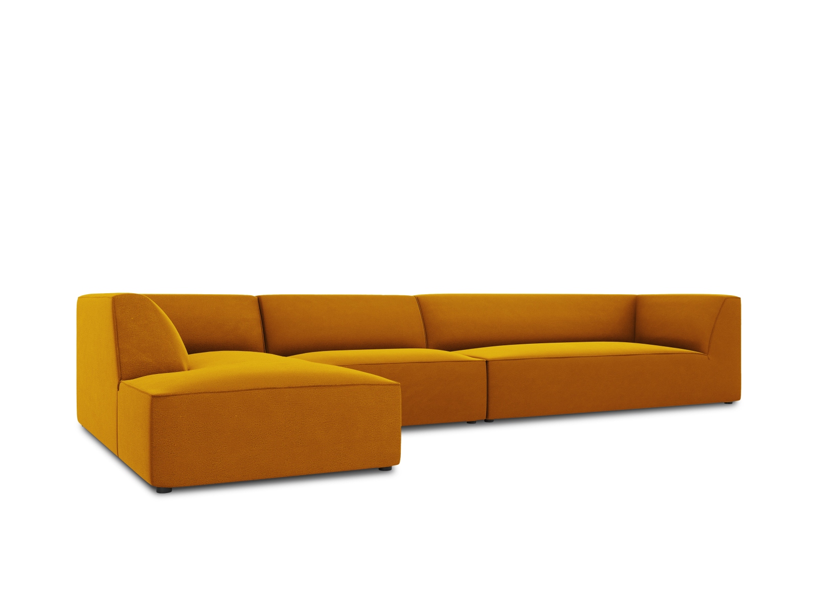 Velvet Modular Left Corner Sofa, "Ruby", 5 Seats, 366x180x69