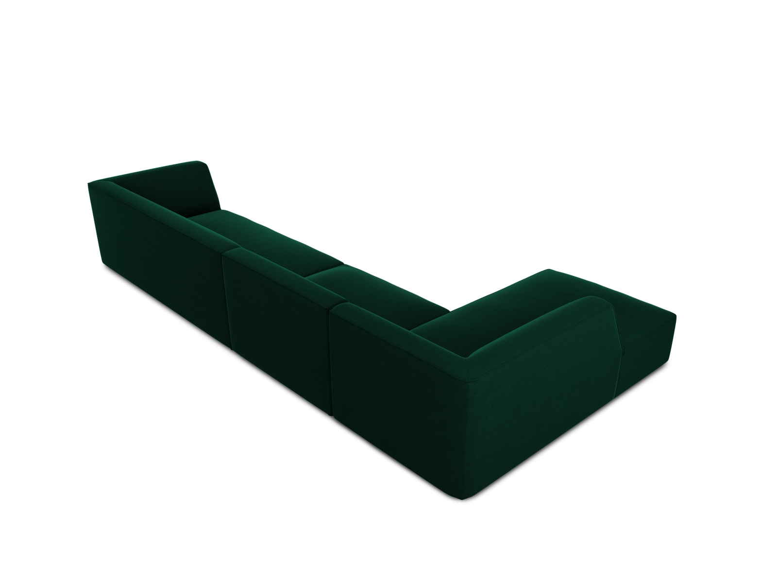 Velvet Modular Left Corner Sofa, "Ruby", 5 Seats, 366x180x69