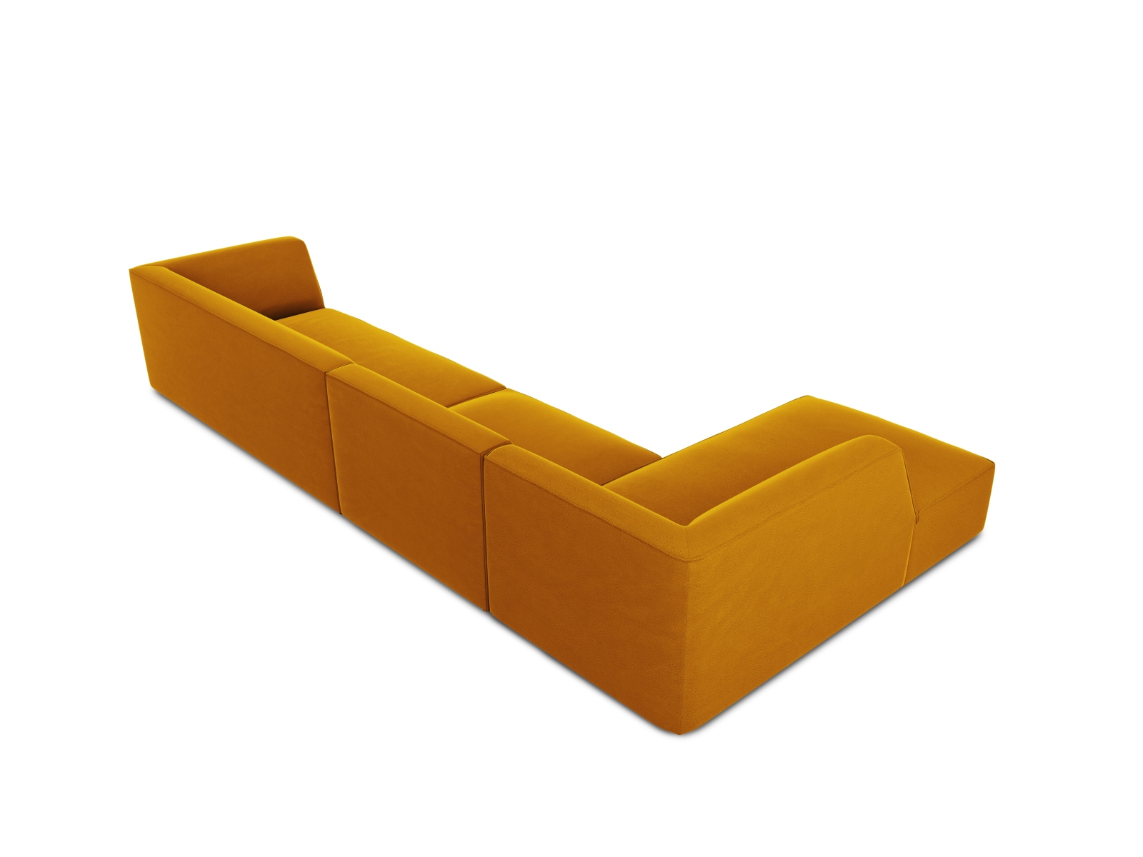 Velvet Modular Left Corner Sofa, "Ruby", 5 Seats, 366x180x69
