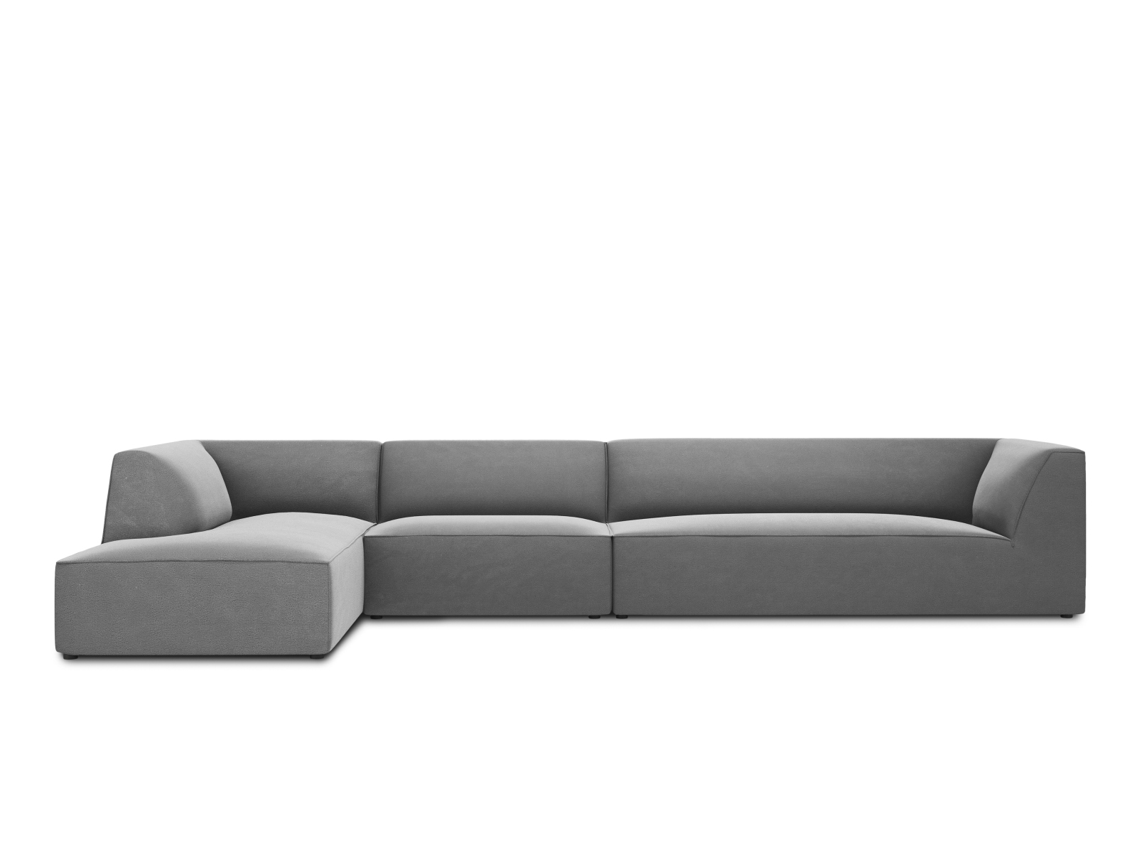 Velvet Modular Left Corner Sofa, "Ruby", 5 Seats, 366x180x69