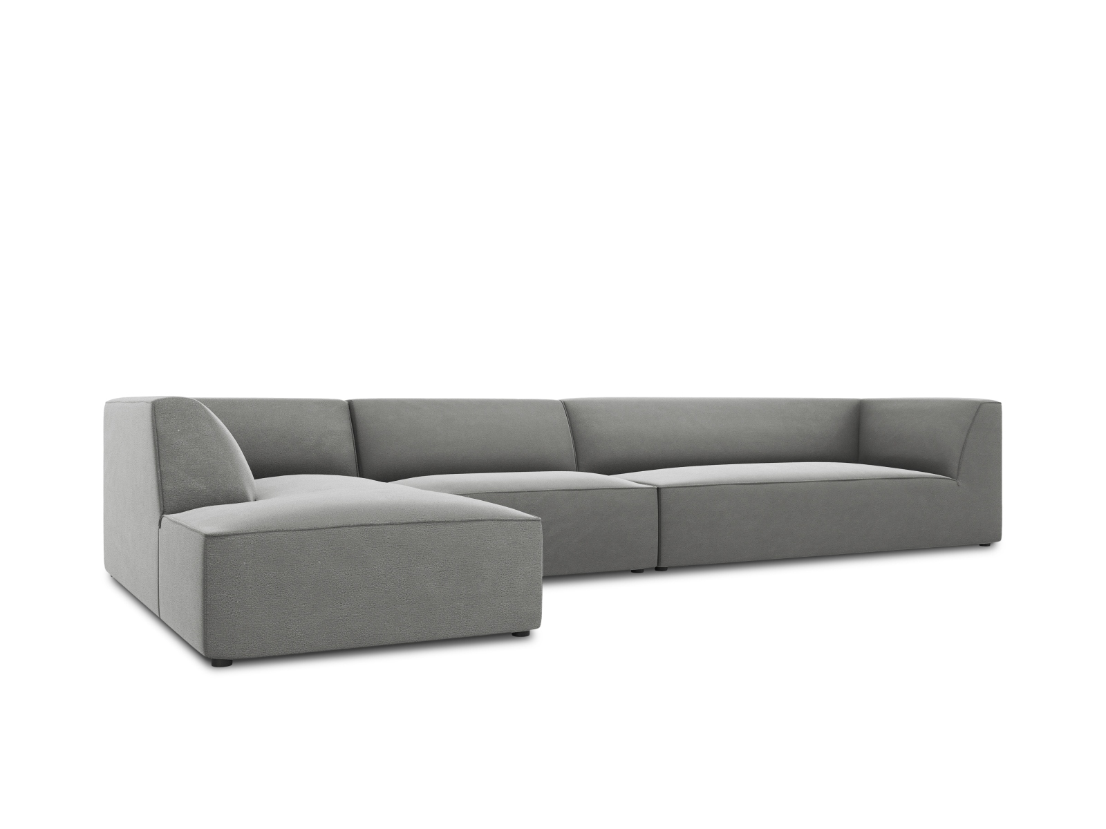 Velvet Modular Left Corner Sofa, "Ruby", 5 Seats, 366x180x69