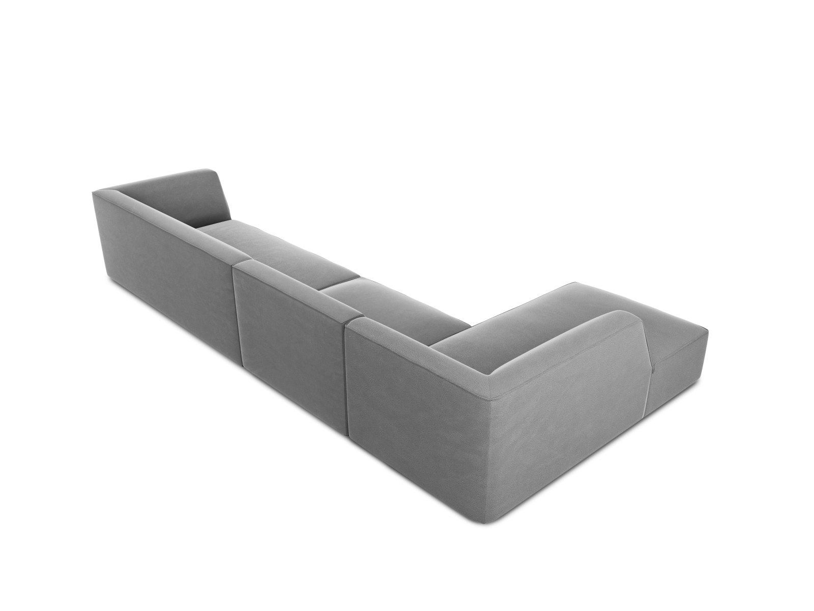 Velvet Modular Left Corner Sofa, "Ruby", 5 Seats, 366x180x69