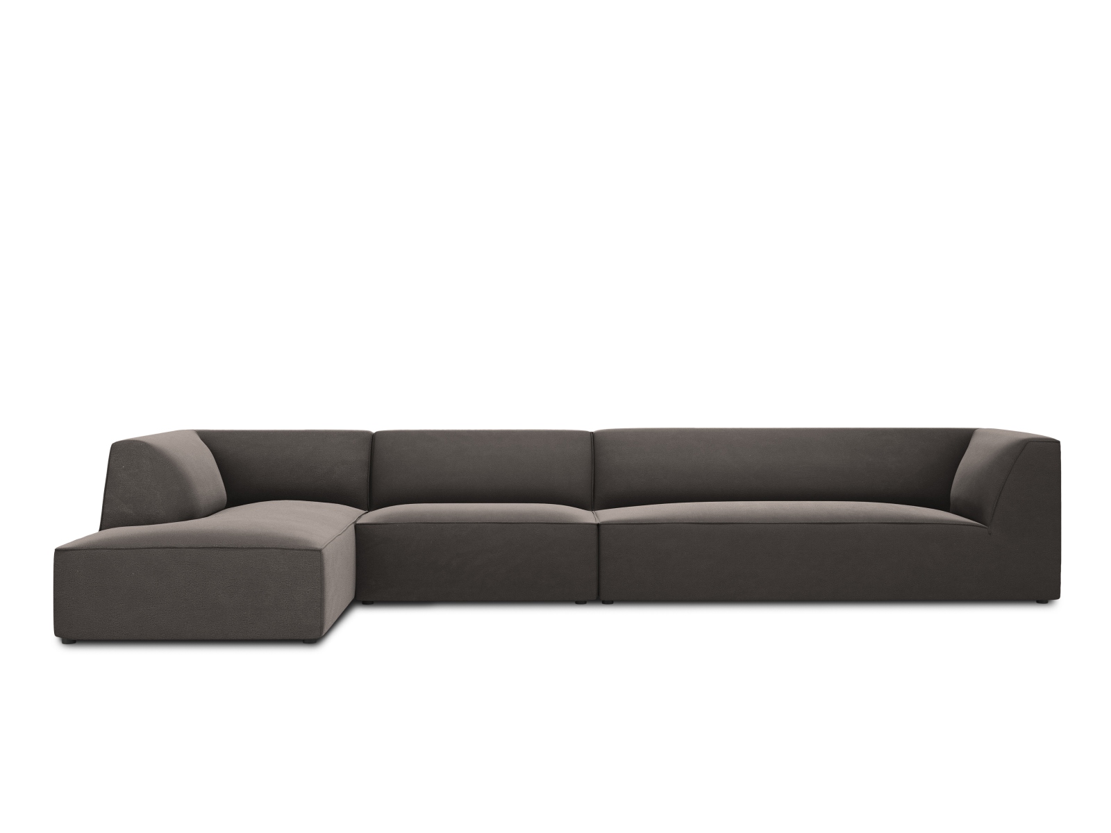 Velvet Modular Left Corner Sofa, "Ruby", 5 Seats, 366x180x69