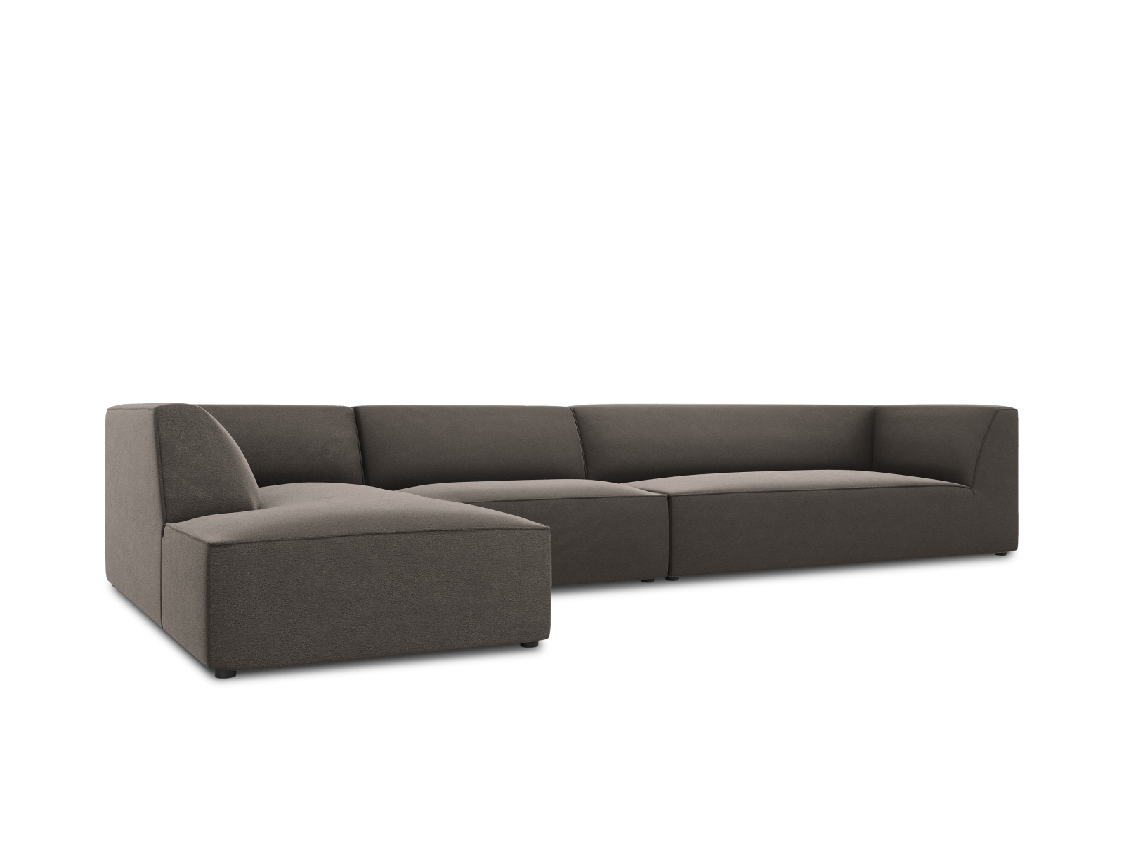 Velvet Modular Left Corner Sofa, "Ruby", 5 Seats, 366x180x69