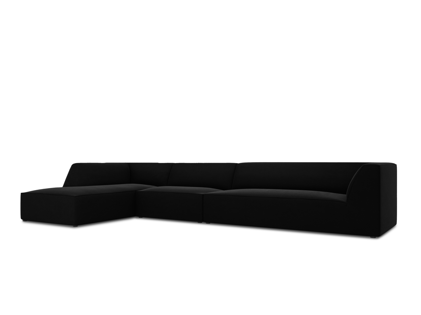 Velvet Modular Left Corner Sofa, "Ruby", 5 Seats, 366x180x69