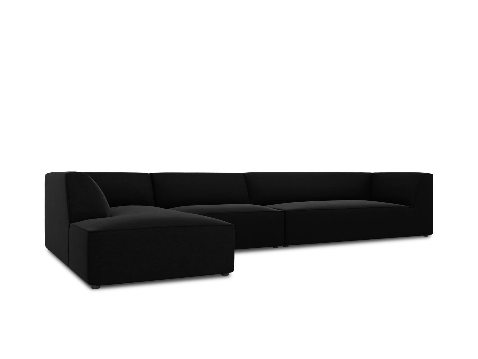 Velvet Modular Left Corner Sofa, "Ruby", 5 Seats, 366x180x69