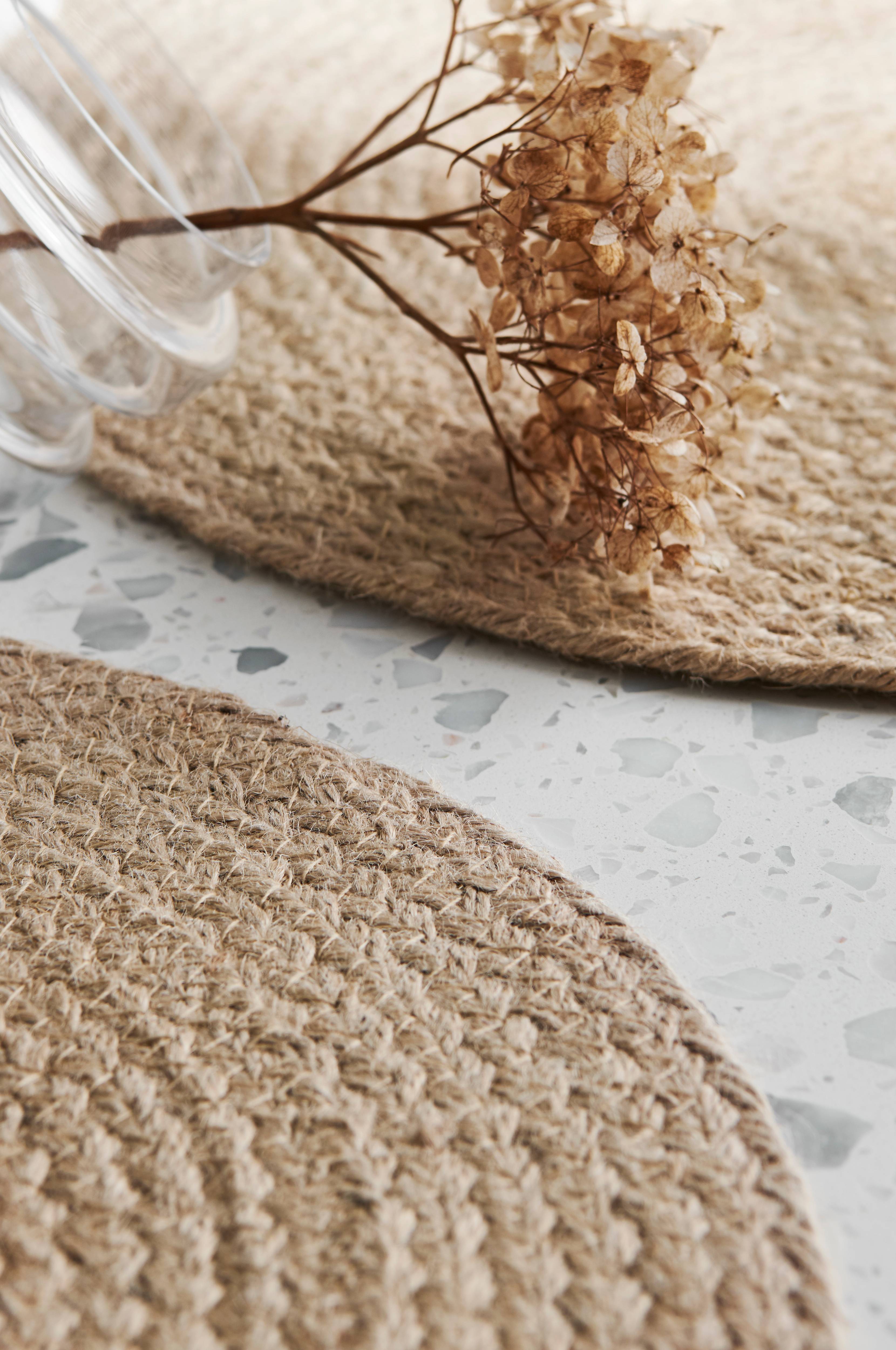 Bordbrikke Ria i jute, 4-pk