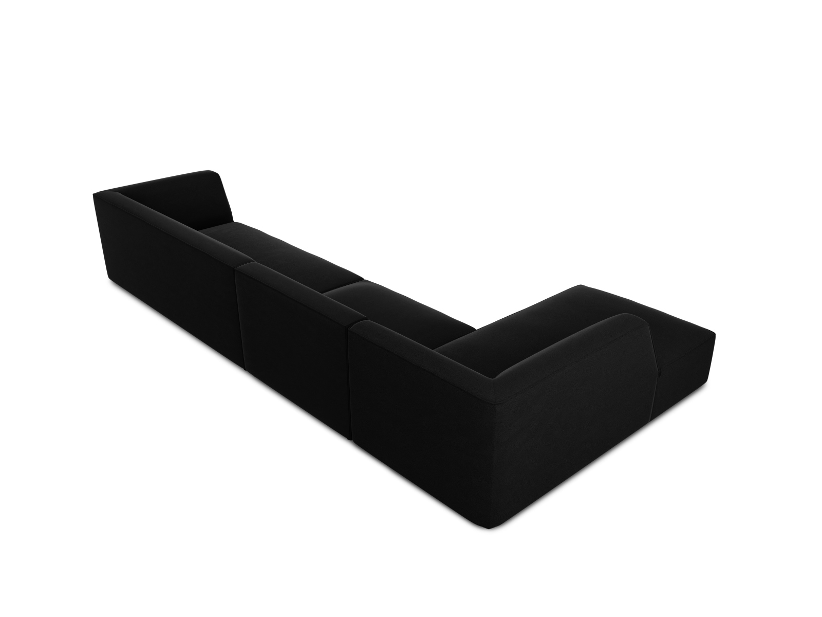 Velvet Modular Left Corner Sofa, "Ruby", 5 Seats, 366x180x69