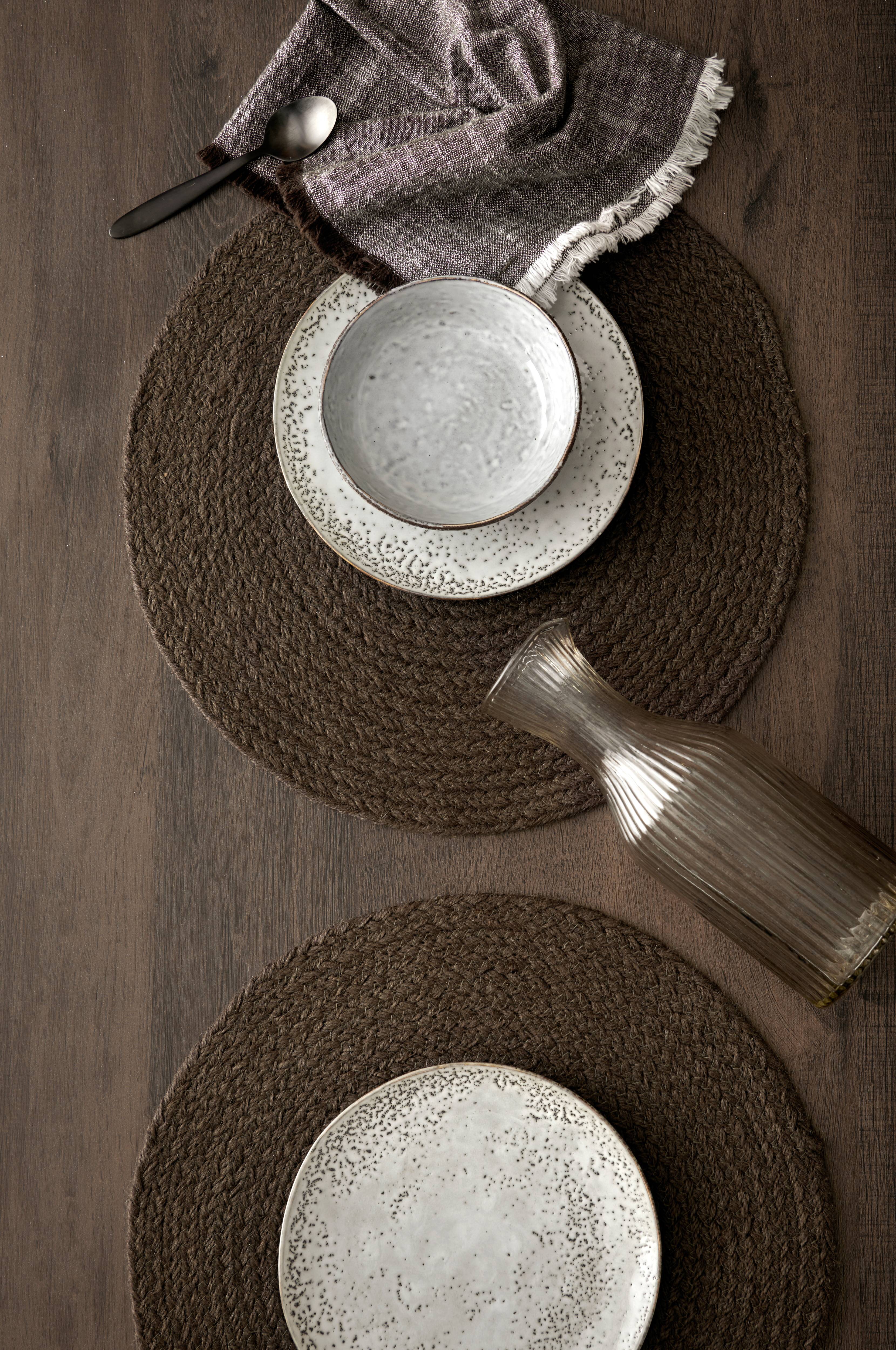 Bordbrikke Ria i jute, 4-pk
