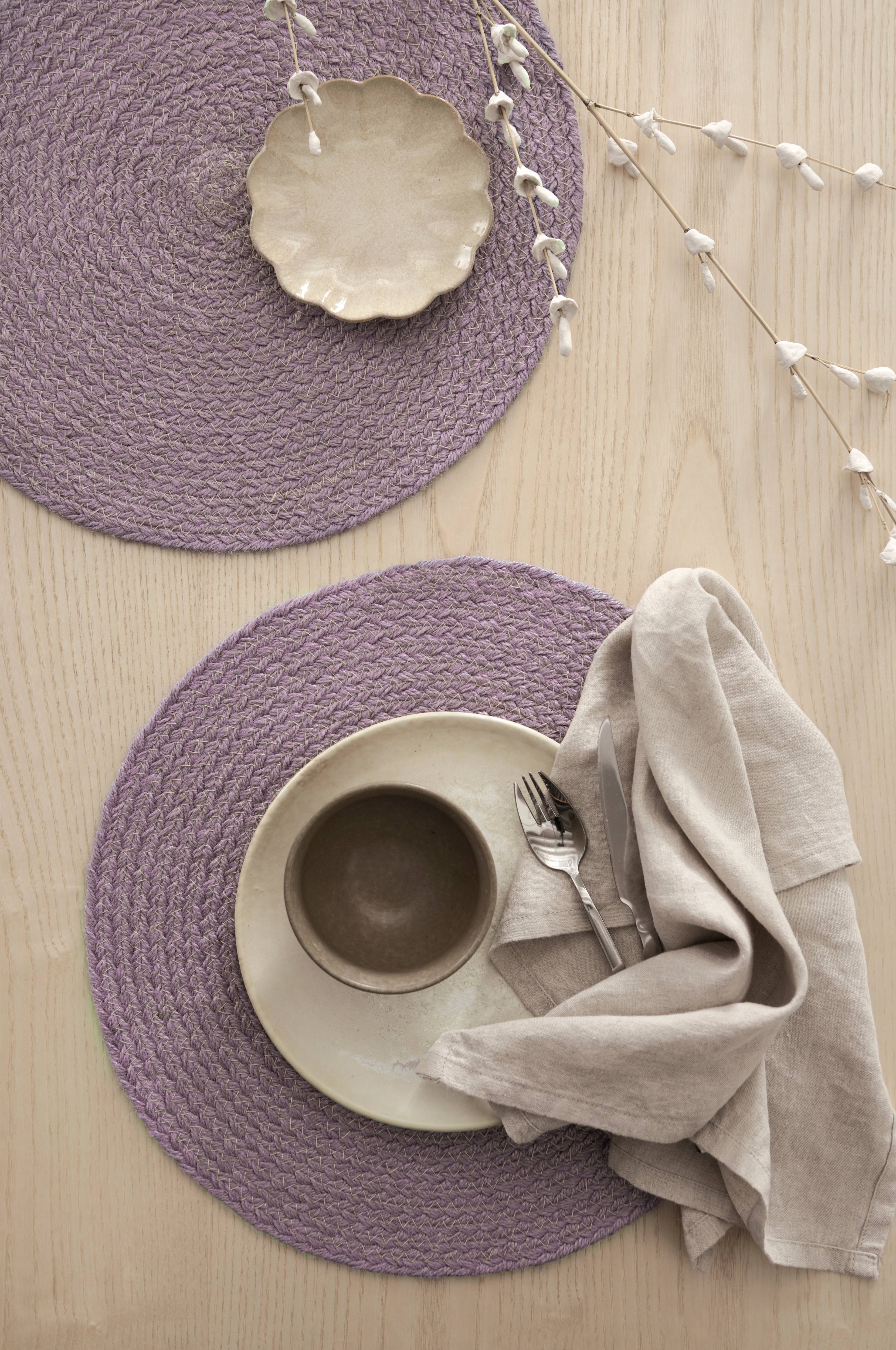 Bordbrikke Ria i jute, 4-pk