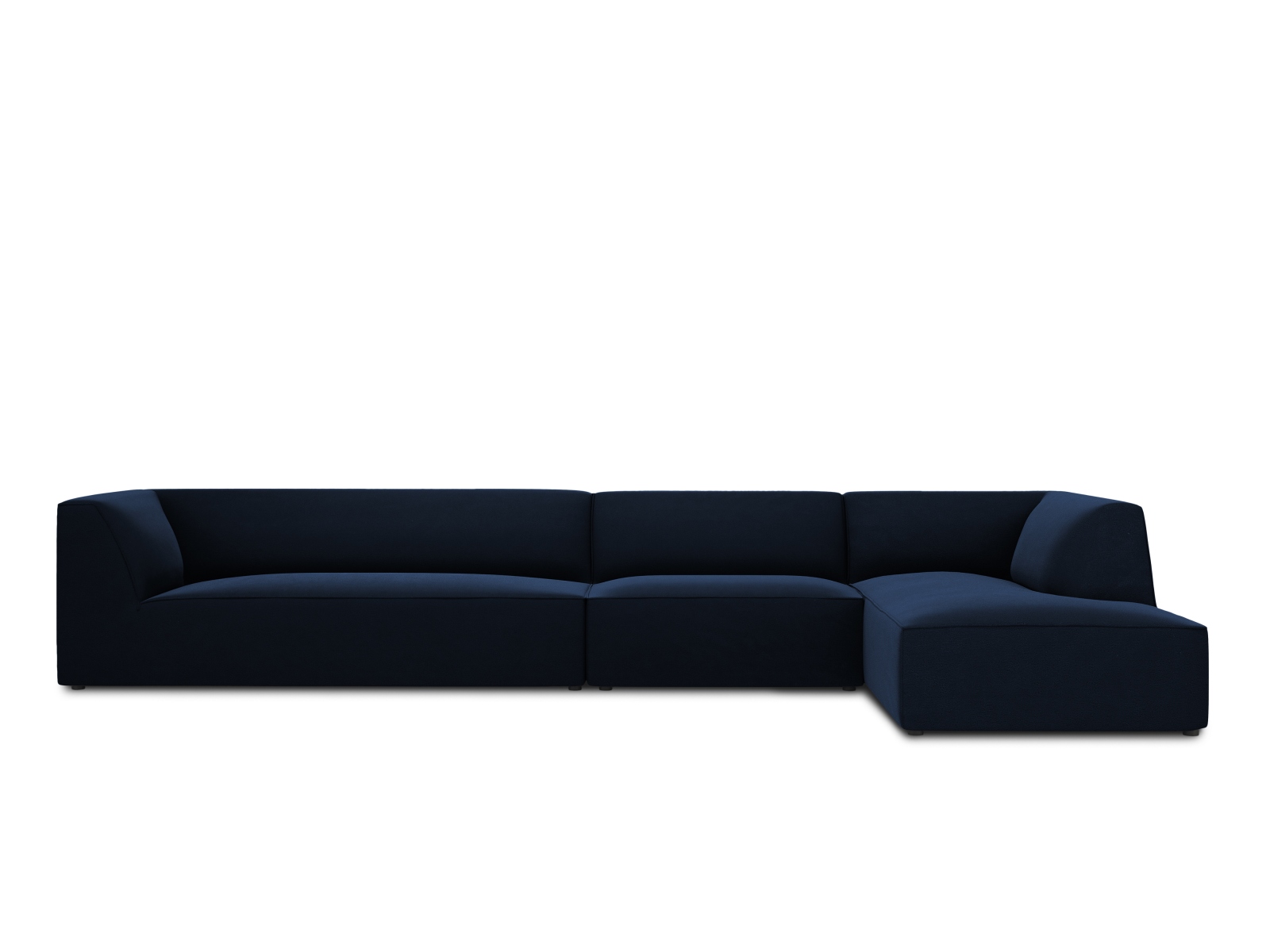Velvet Modular Right Corner Sofa, "Ruby", 5 Seats, 366x180x69