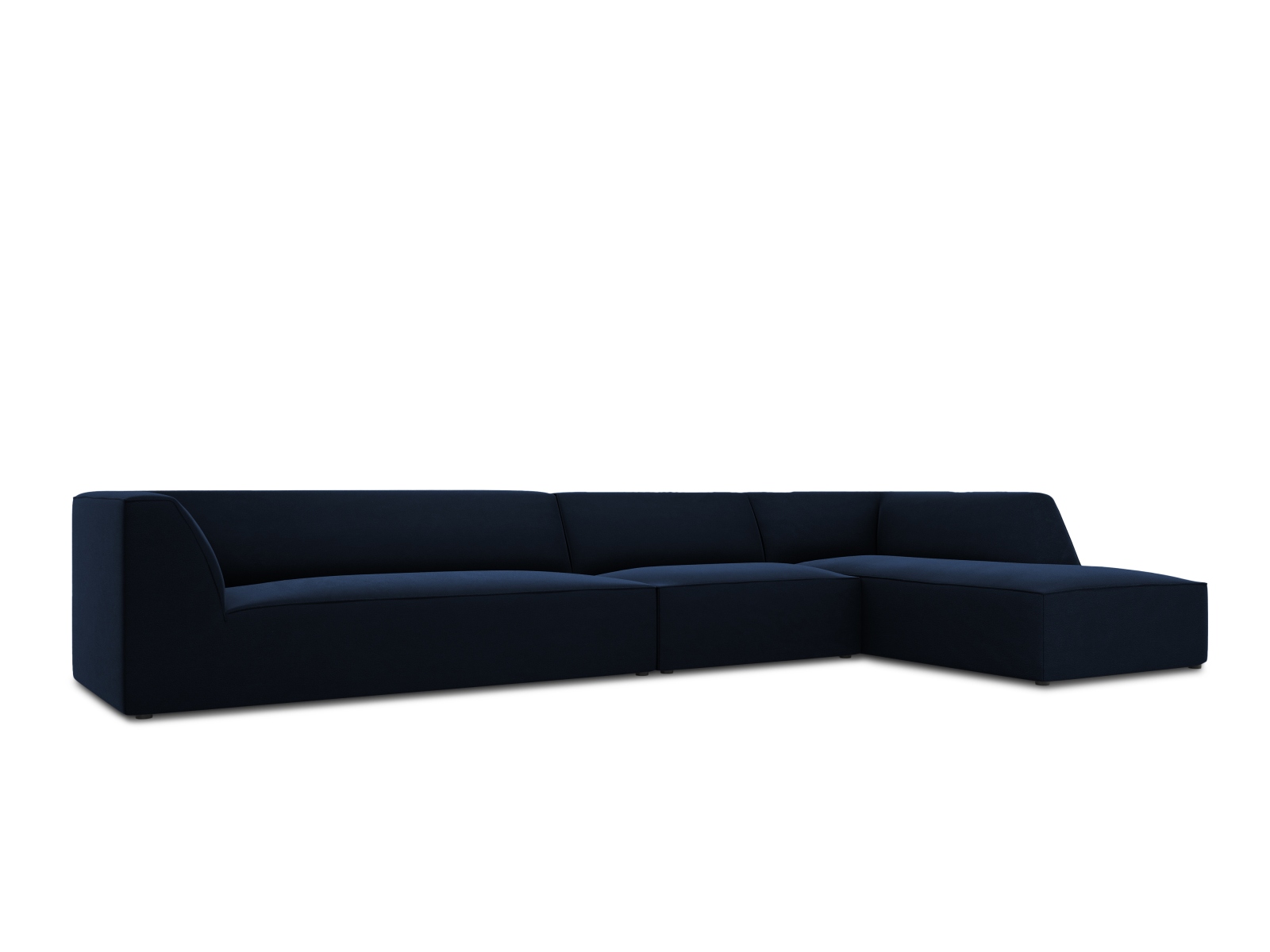 Velvet Modular Right Corner Sofa, "Ruby", 5 Seats, 366x180x69
