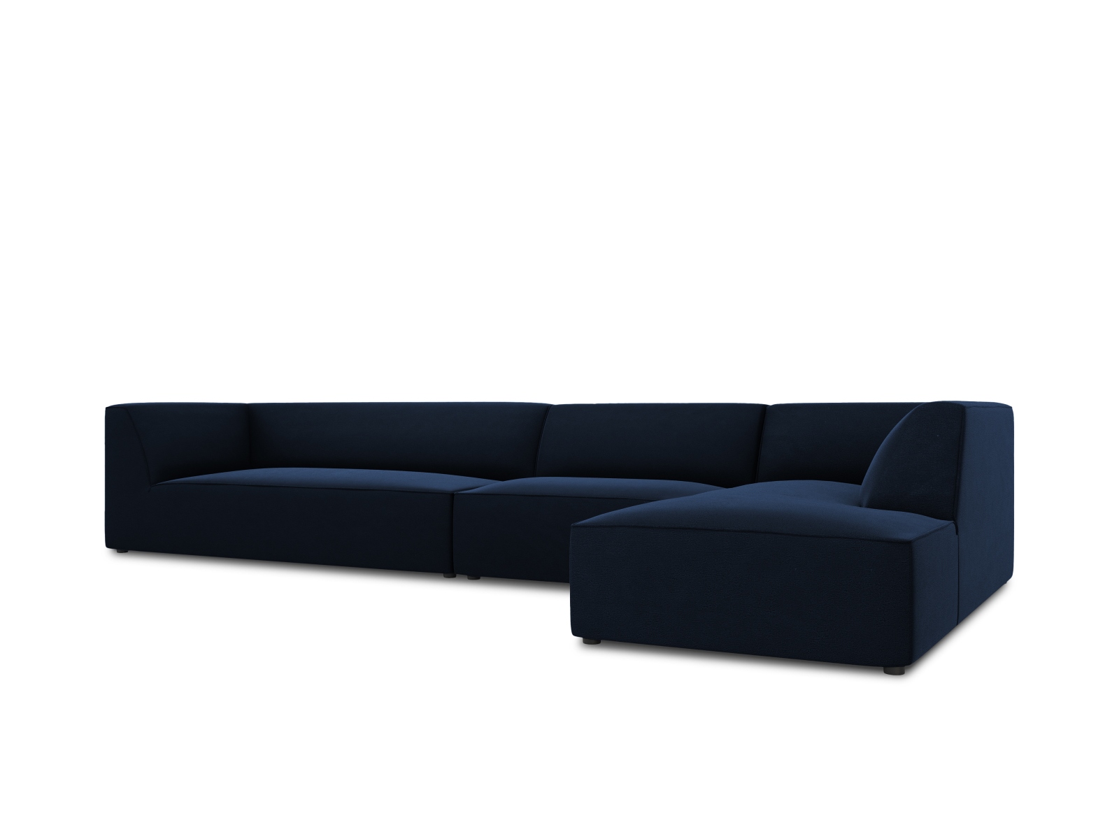 Velvet Modular Right Corner Sofa, "Ruby", 5 Seats, 366x180x69
