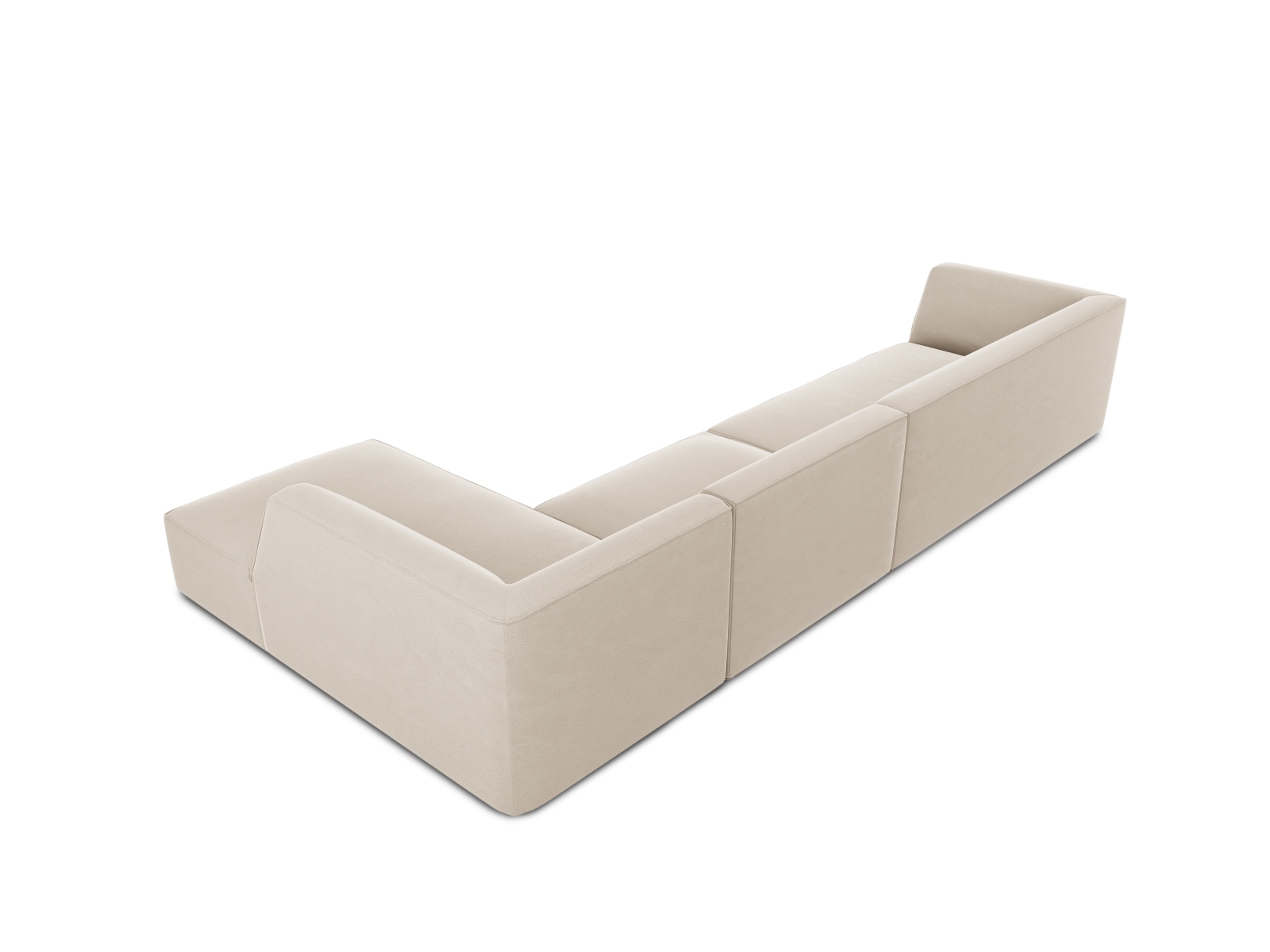 Velvet Modular Right Corner Sofa, "Ruby", 5 Seats, 366x180x69