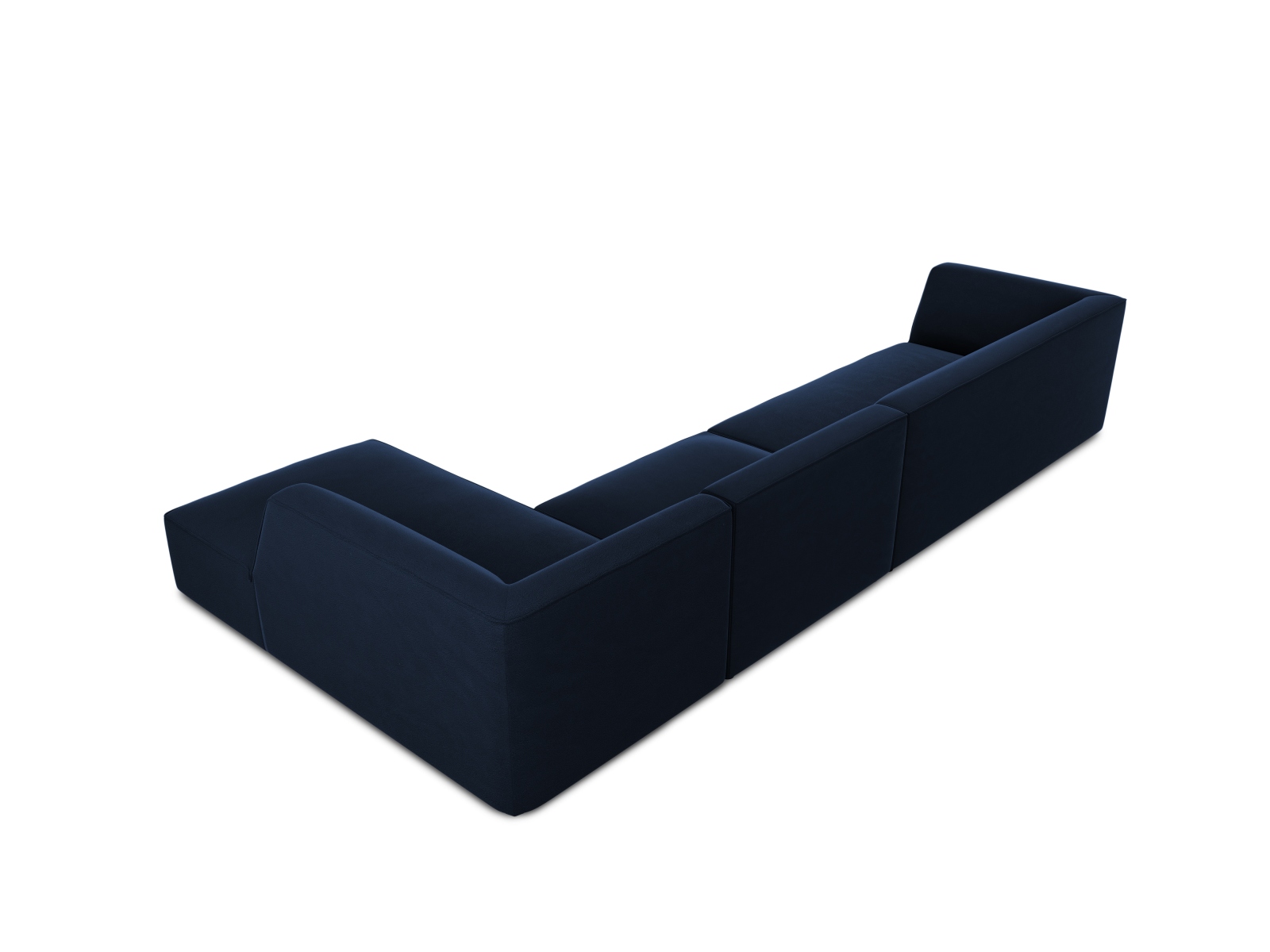 Velvet Modular Right Corner Sofa, "Ruby", 5 Seats, 366x180x69