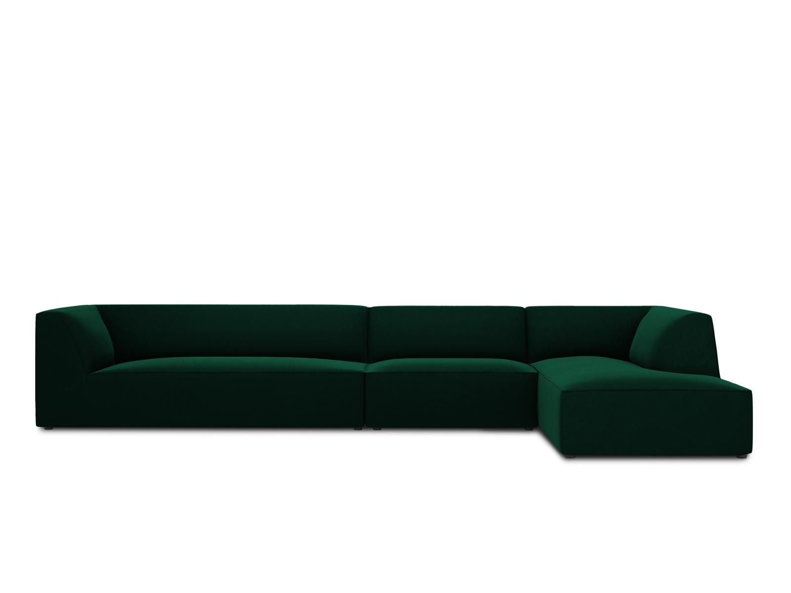 Velvet Modular Right Corner Sofa, "Ruby", 5 Seats, 366x180x69
