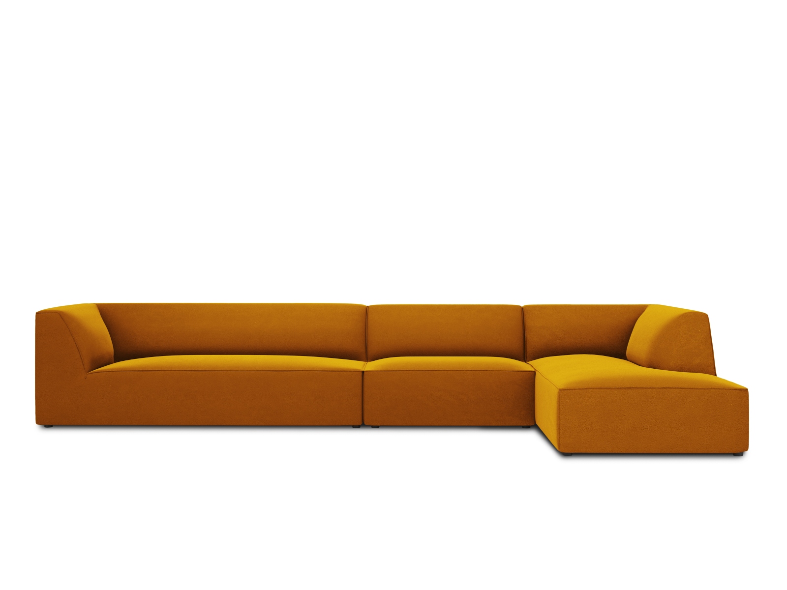 Velvet Modular Right Corner Sofa, "Ruby", 5 Seats, 366x180x69