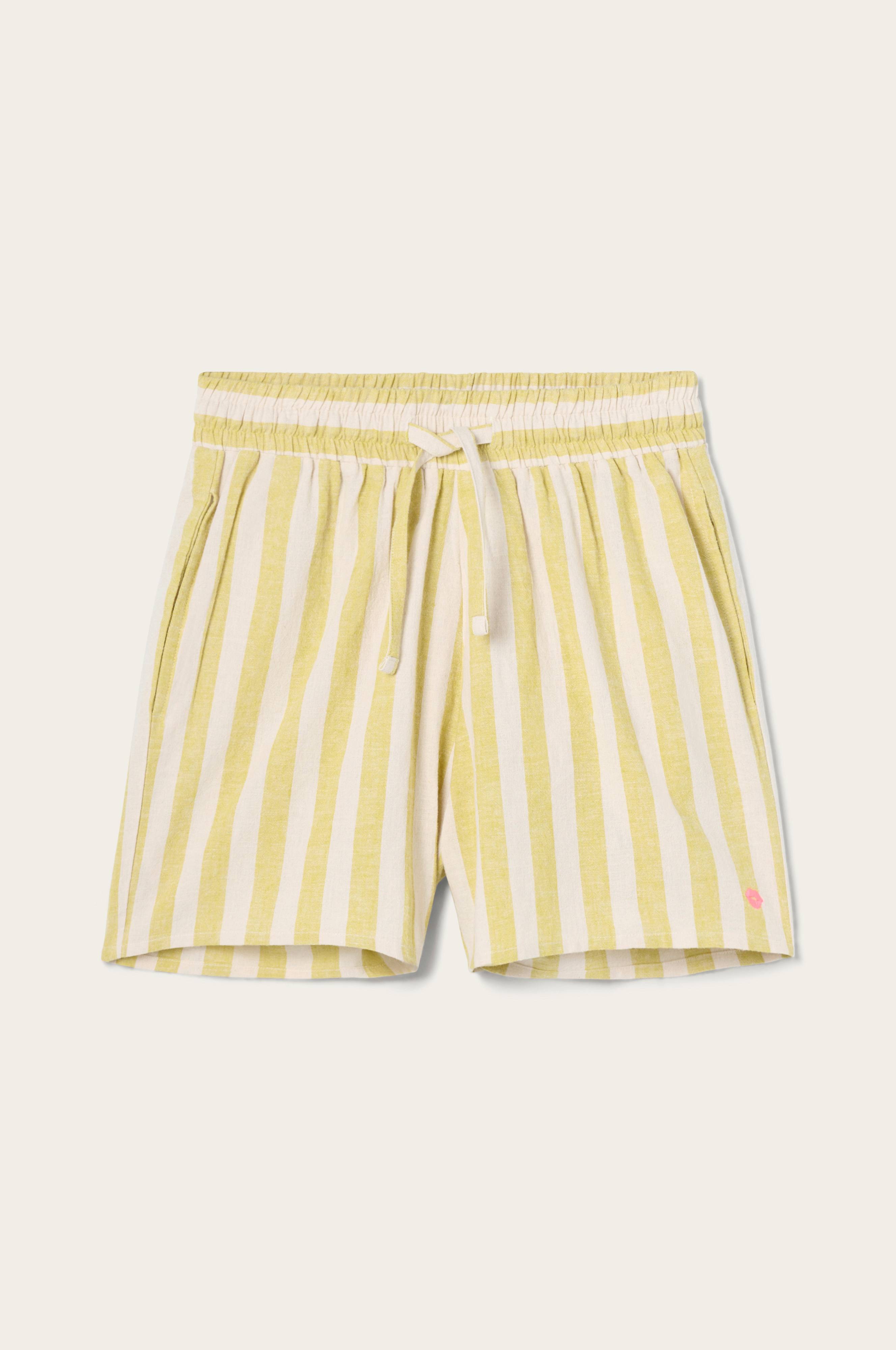 Pyjamasshorts Elly Classic Stripe i resirkulert halvlinne