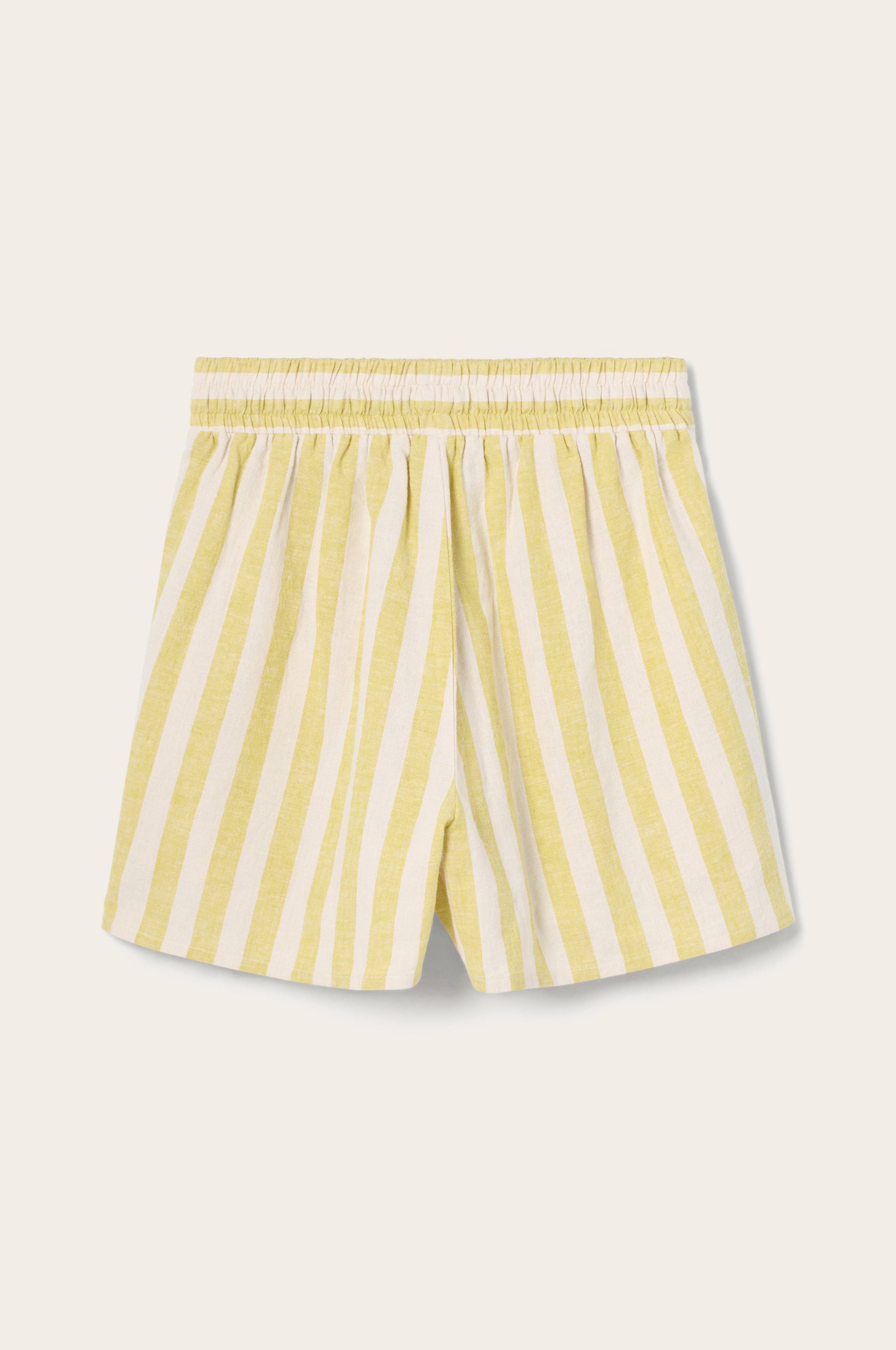 Pyjamasshorts Elly Classic Stripe i resirkulert halvlinne