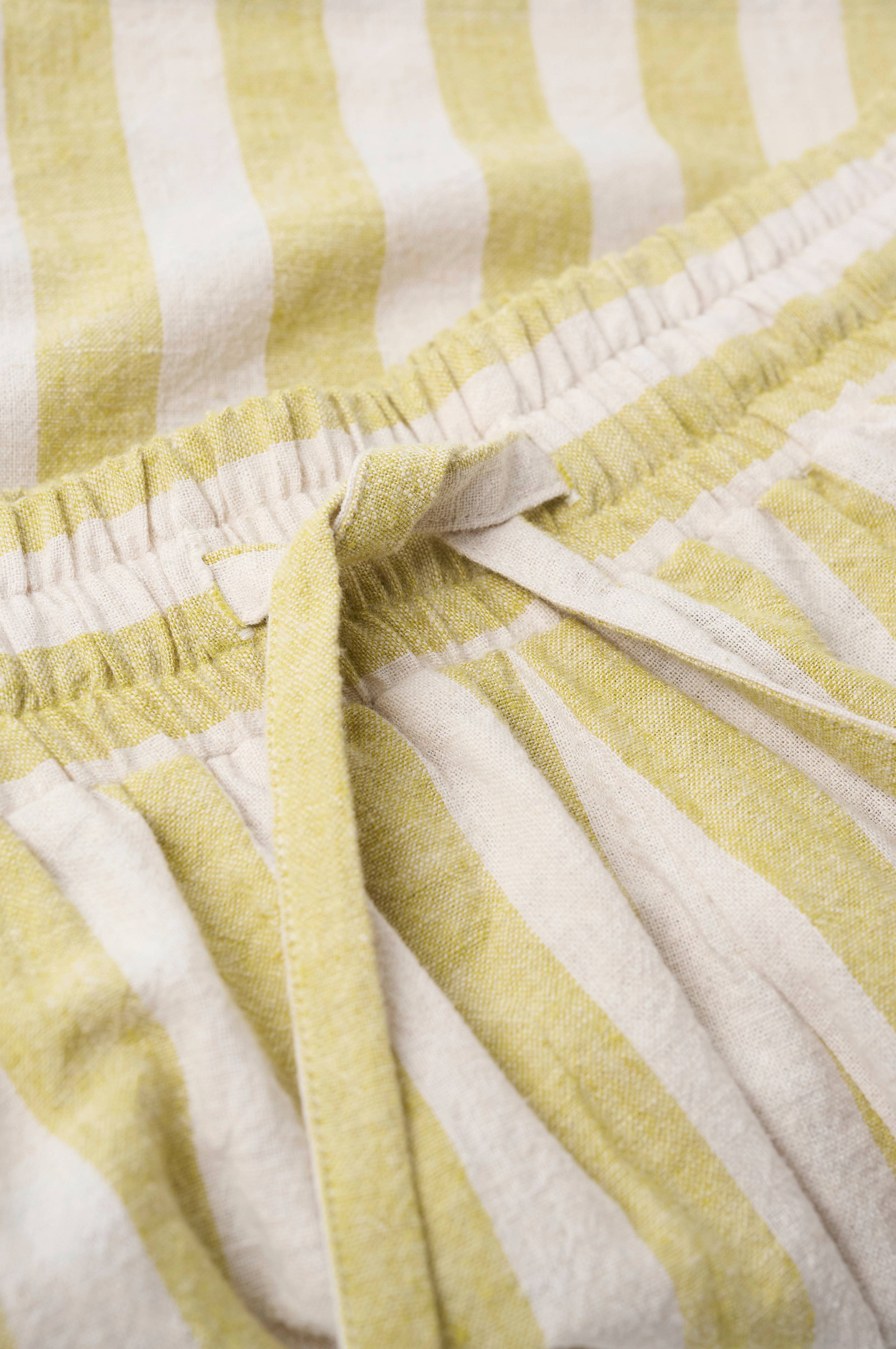 Pyjamasshorts Elly Classic Stripe i resirkulert halvlinne