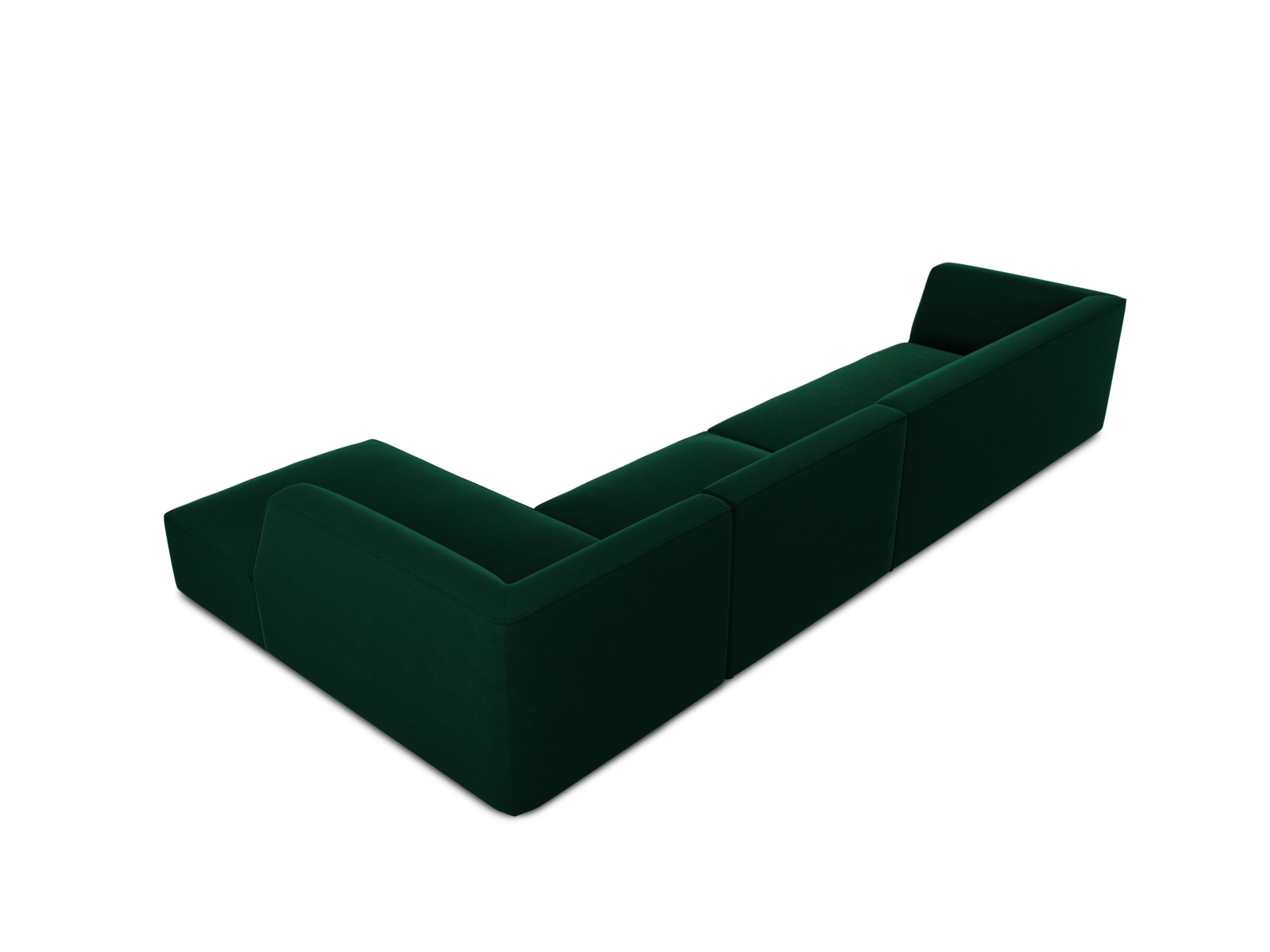 Velvet Modular Right Corner Sofa, "Ruby", 5 Seats, 366x180x69