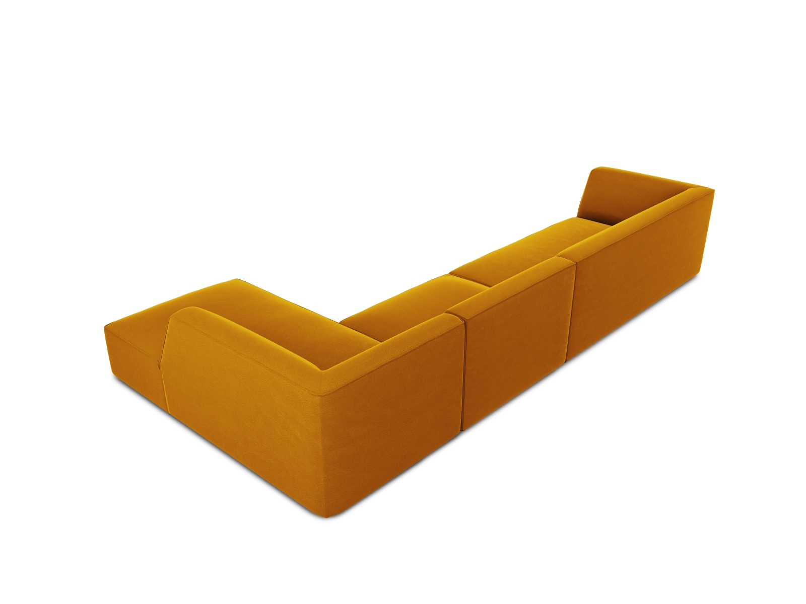 Velvet Modular Right Corner Sofa, "Ruby", 5 Seats, 366x180x69
