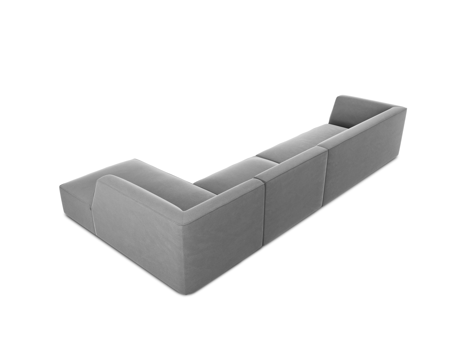 Velvet Modular Right Corner Sofa, "Ruby", 5 Seats, 366x180x69