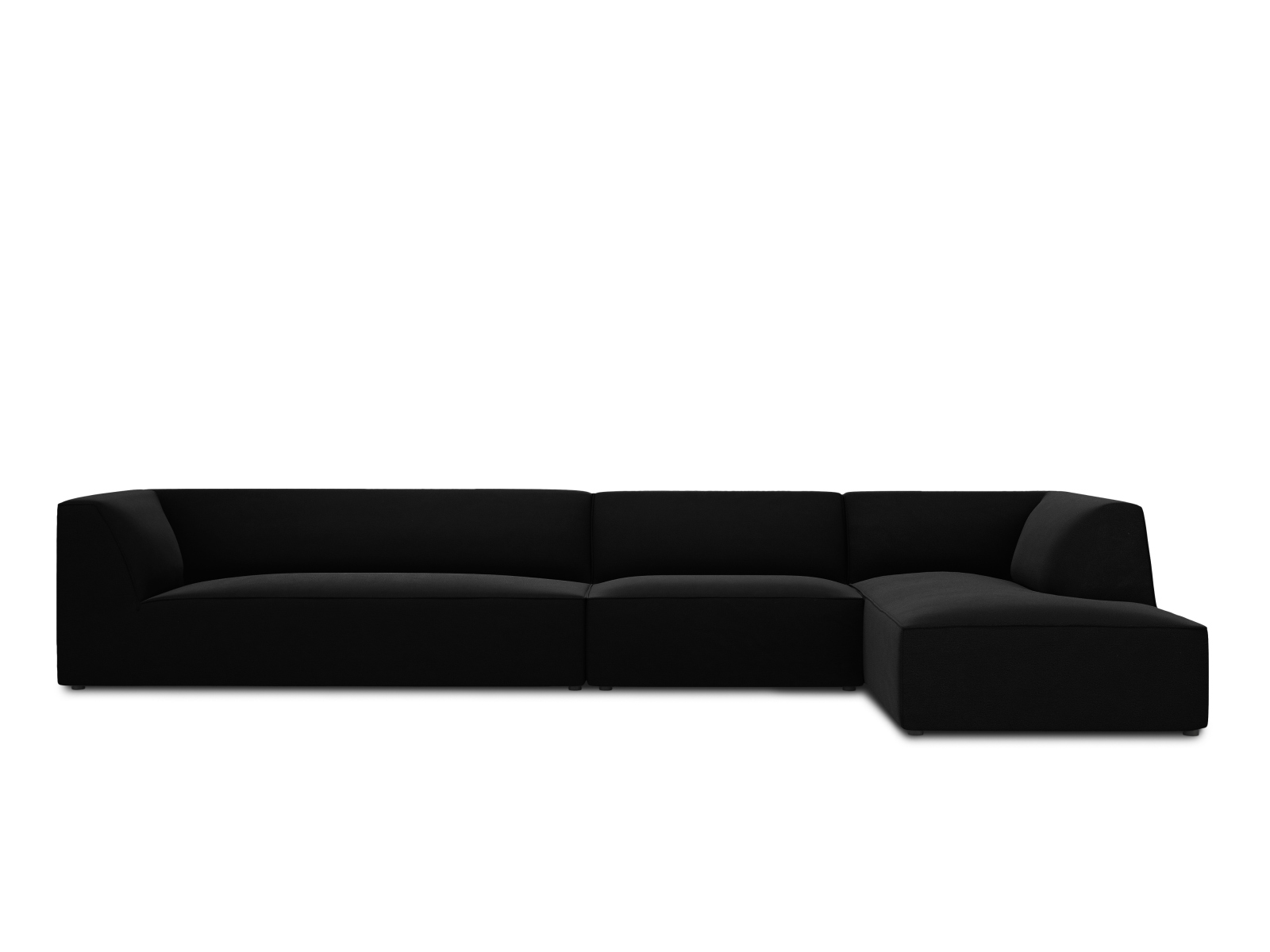 Velvet Modular Right Corner Sofa, "Ruby", 5 Seats, 366x180x69