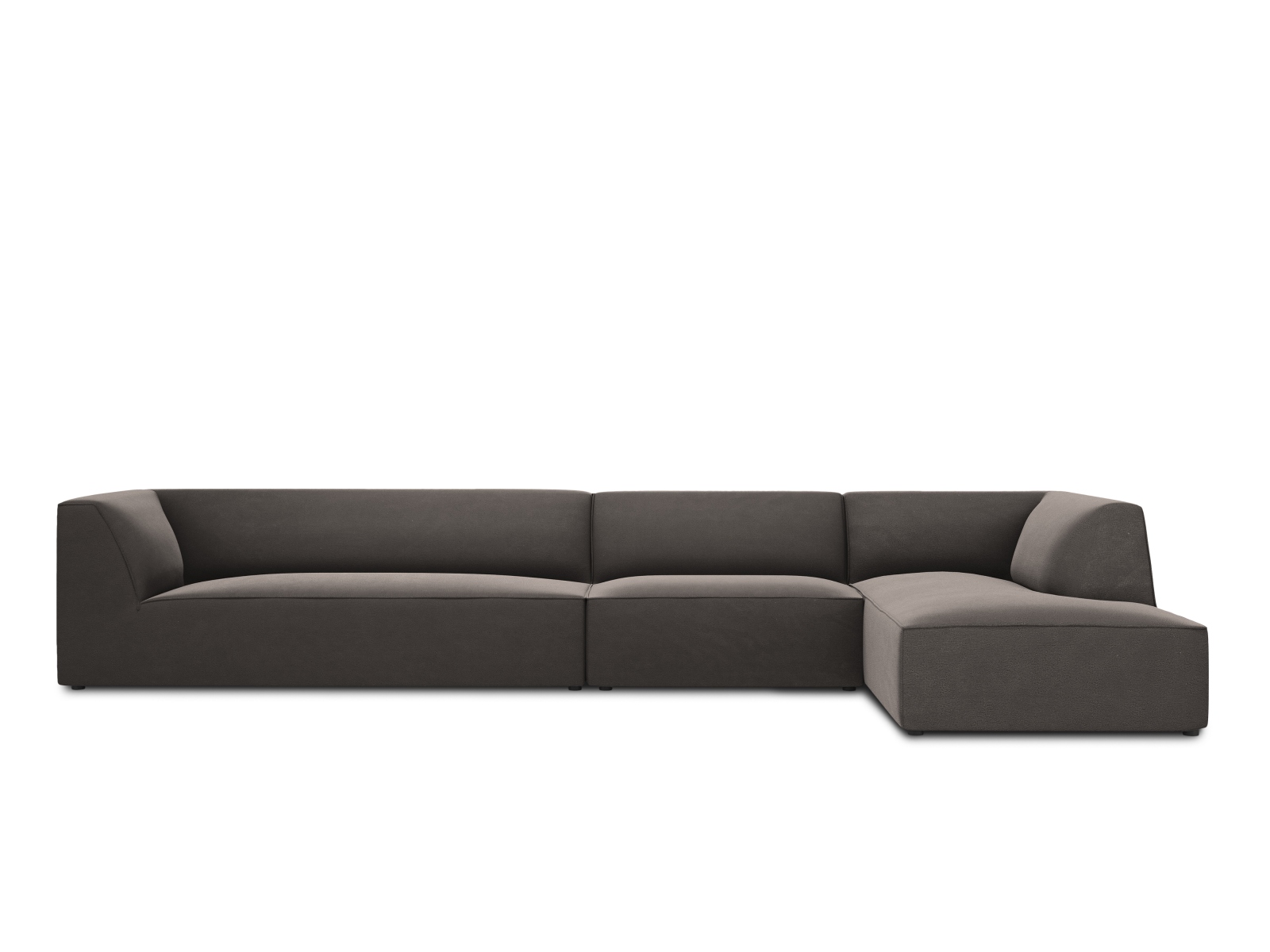 Velvet Modular Right Corner Sofa, "Ruby", 5 Seats, 366x180x69