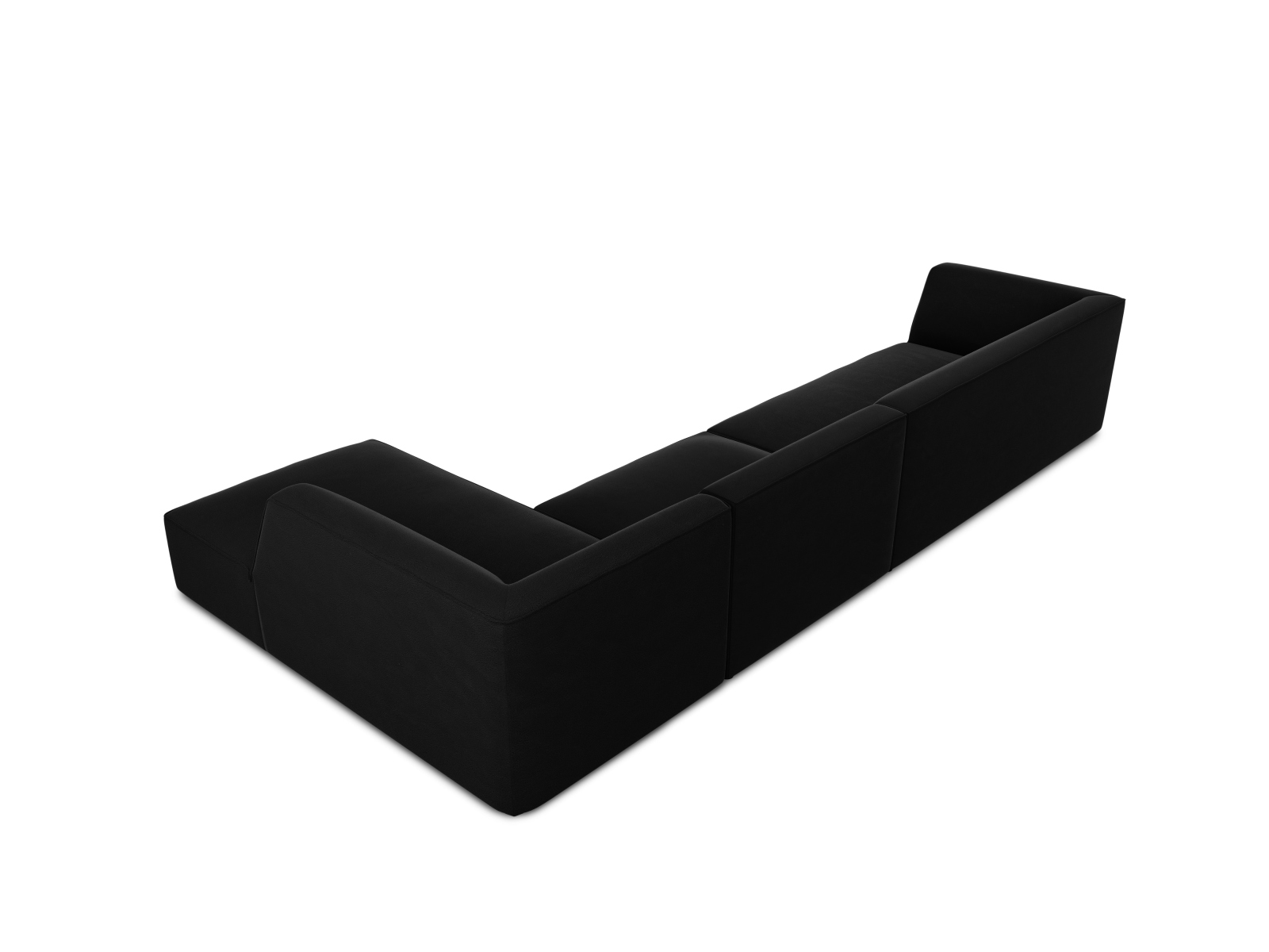 Velvet Modular Right Corner Sofa, "Ruby", 5 Seats, 366x180x69