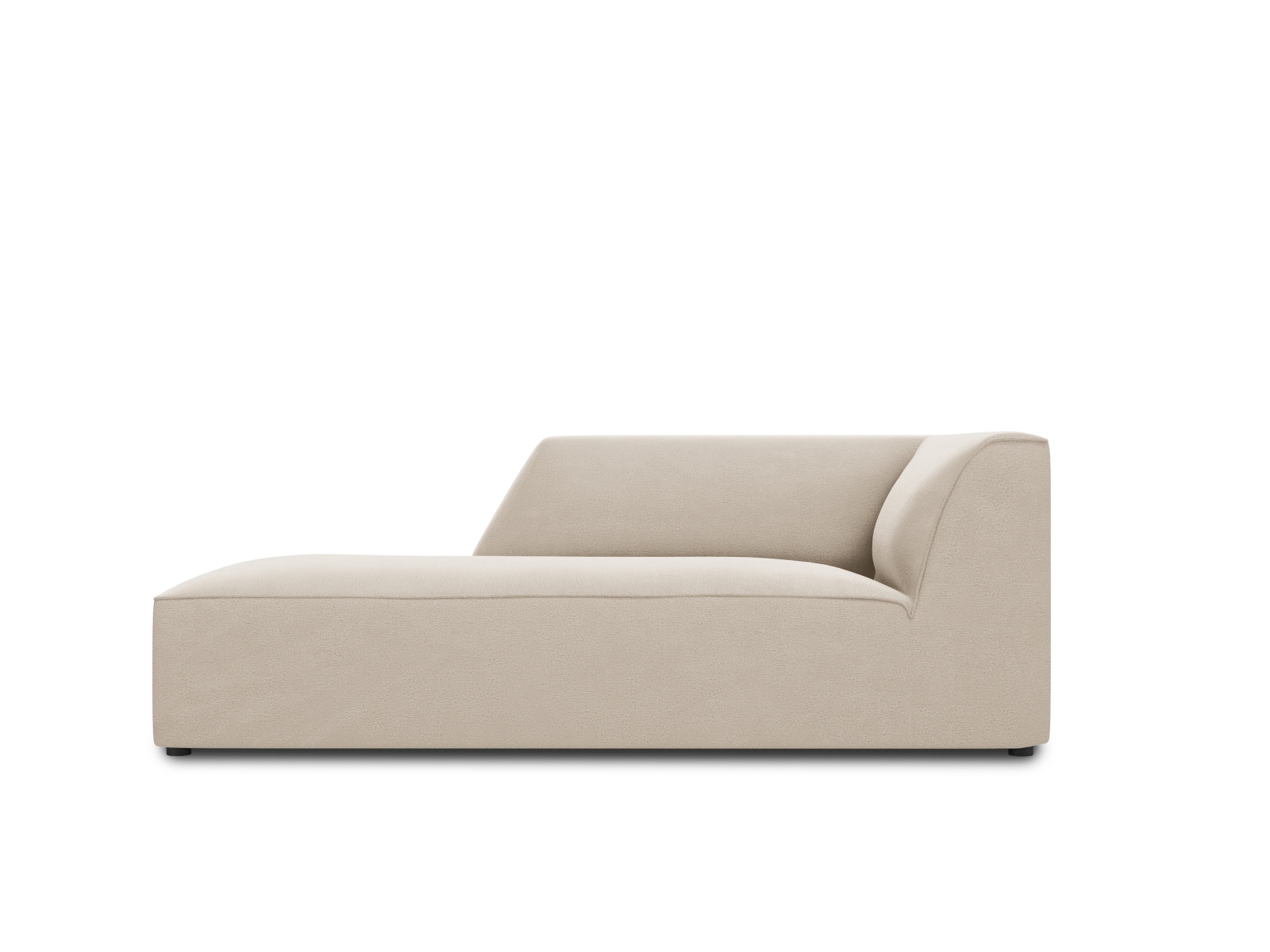 Velvet Chaise Longue Left, "Ruby", 1 Seat, 93x180x69