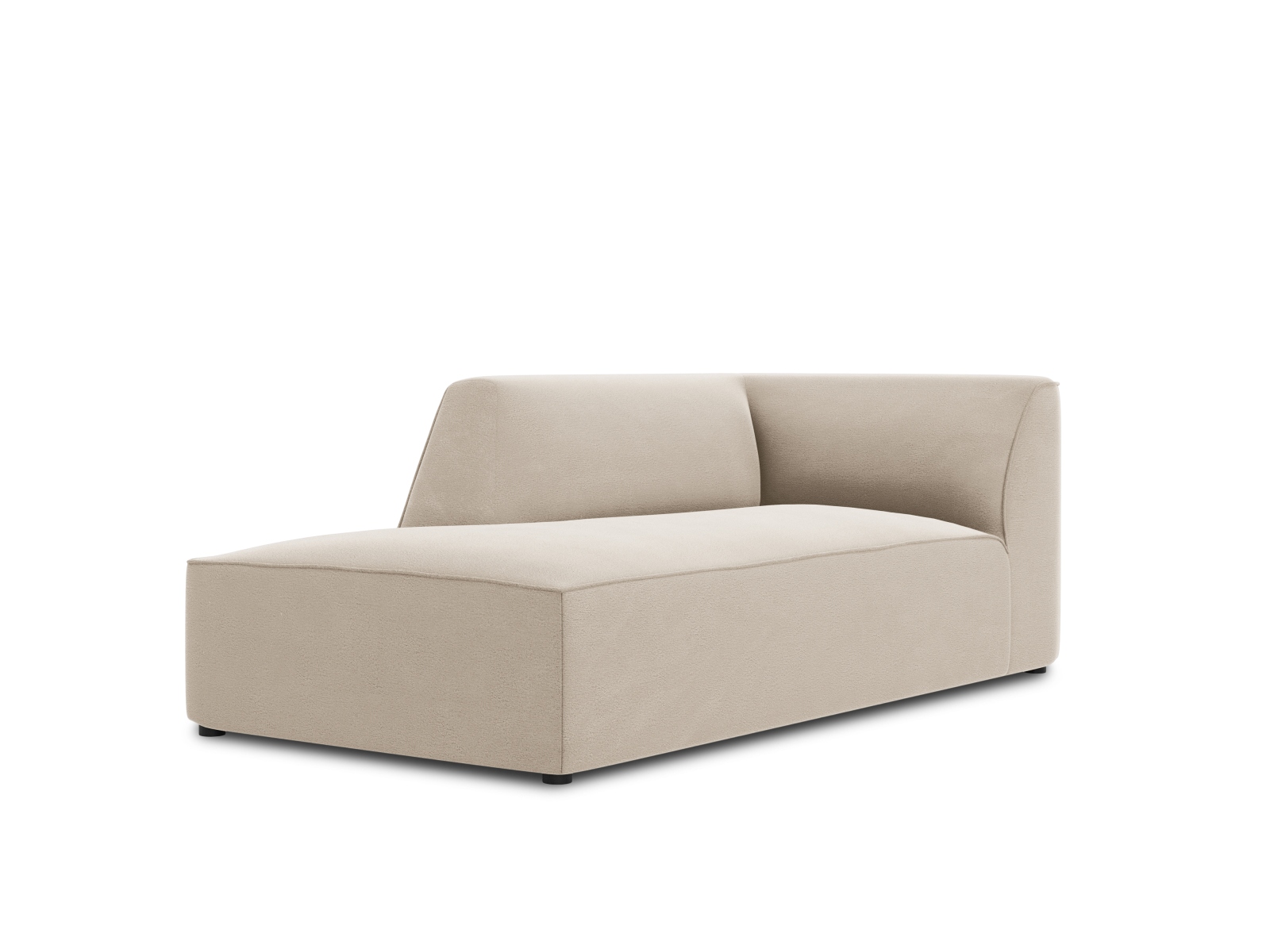 Velvet Chaise Longue Left, "Ruby", 1 Seat, 93x180x69