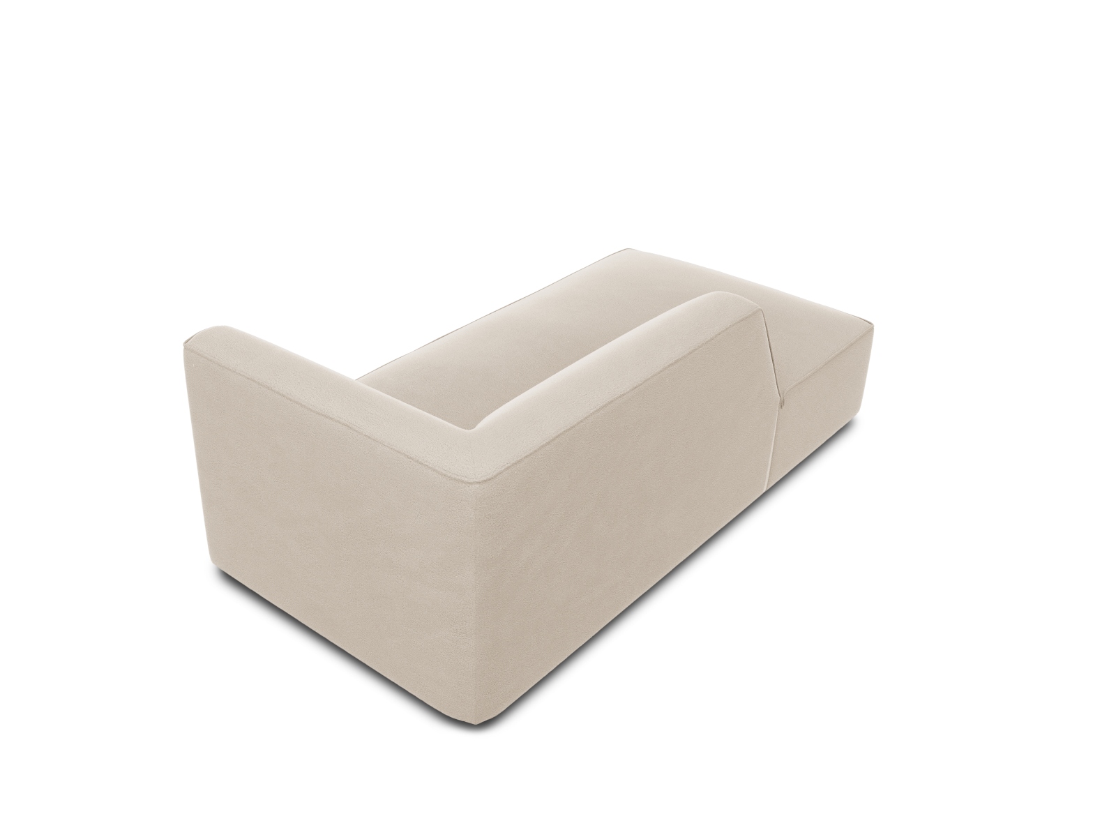 Velvet Chaise Longue Left, "Ruby", 1 Seat, 93x180x69