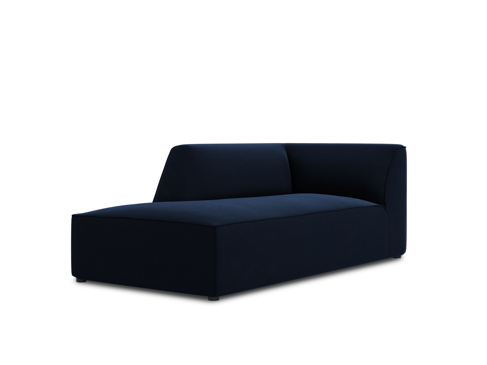 Velvet Chaise Longue Left, "Ruby", 1 Seat, 93x180x69