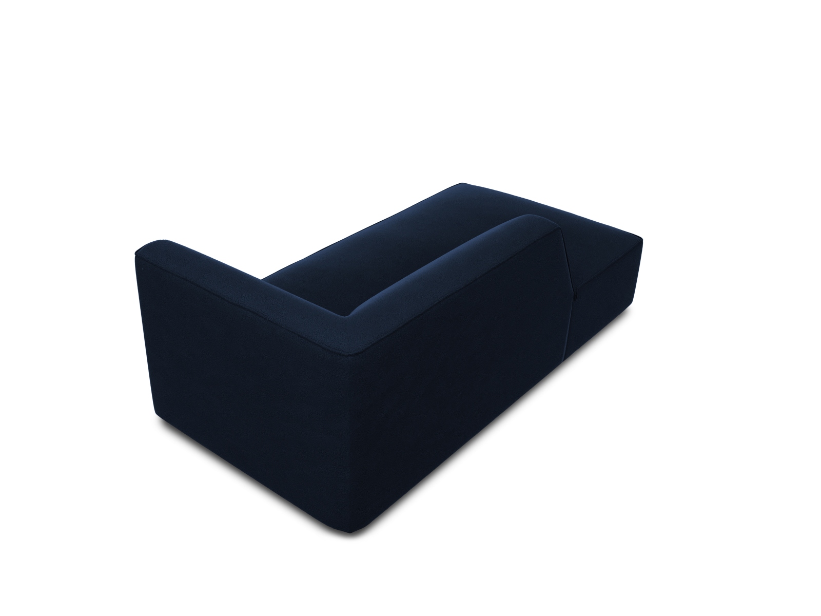 Velvet Chaise Longue Left, "Ruby", 1 Seat, 93x180x69