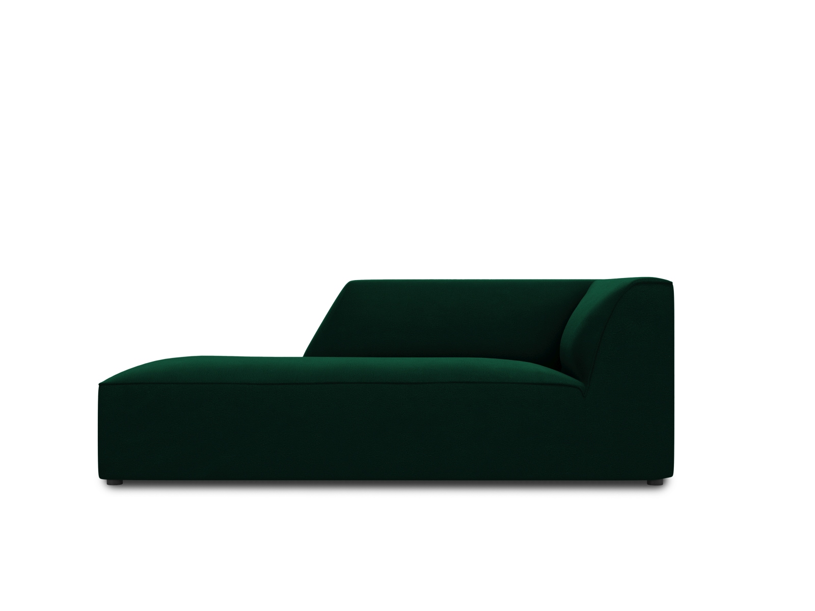 Velvet Chaise Longue Left, "Ruby", 1 Seat, 93x180x69