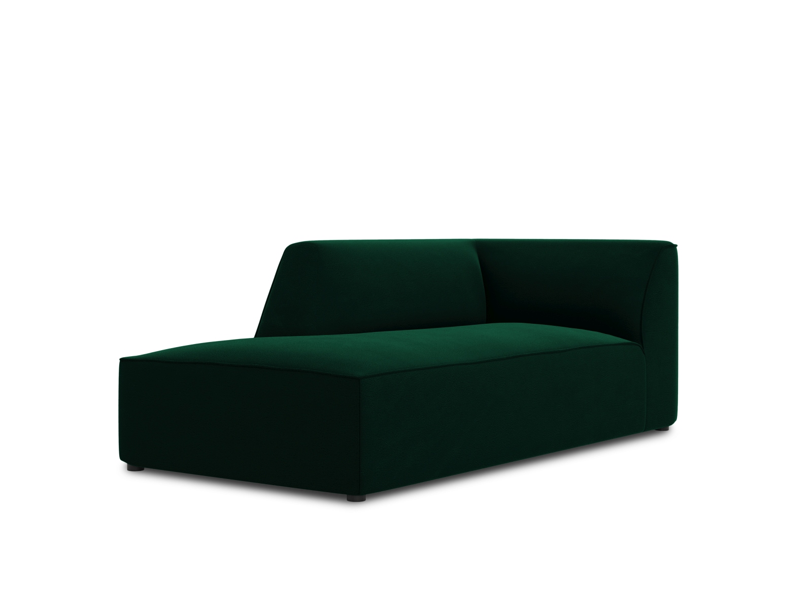 Velvet Chaise Longue Left, "Ruby", 1 Seat, 93x180x69