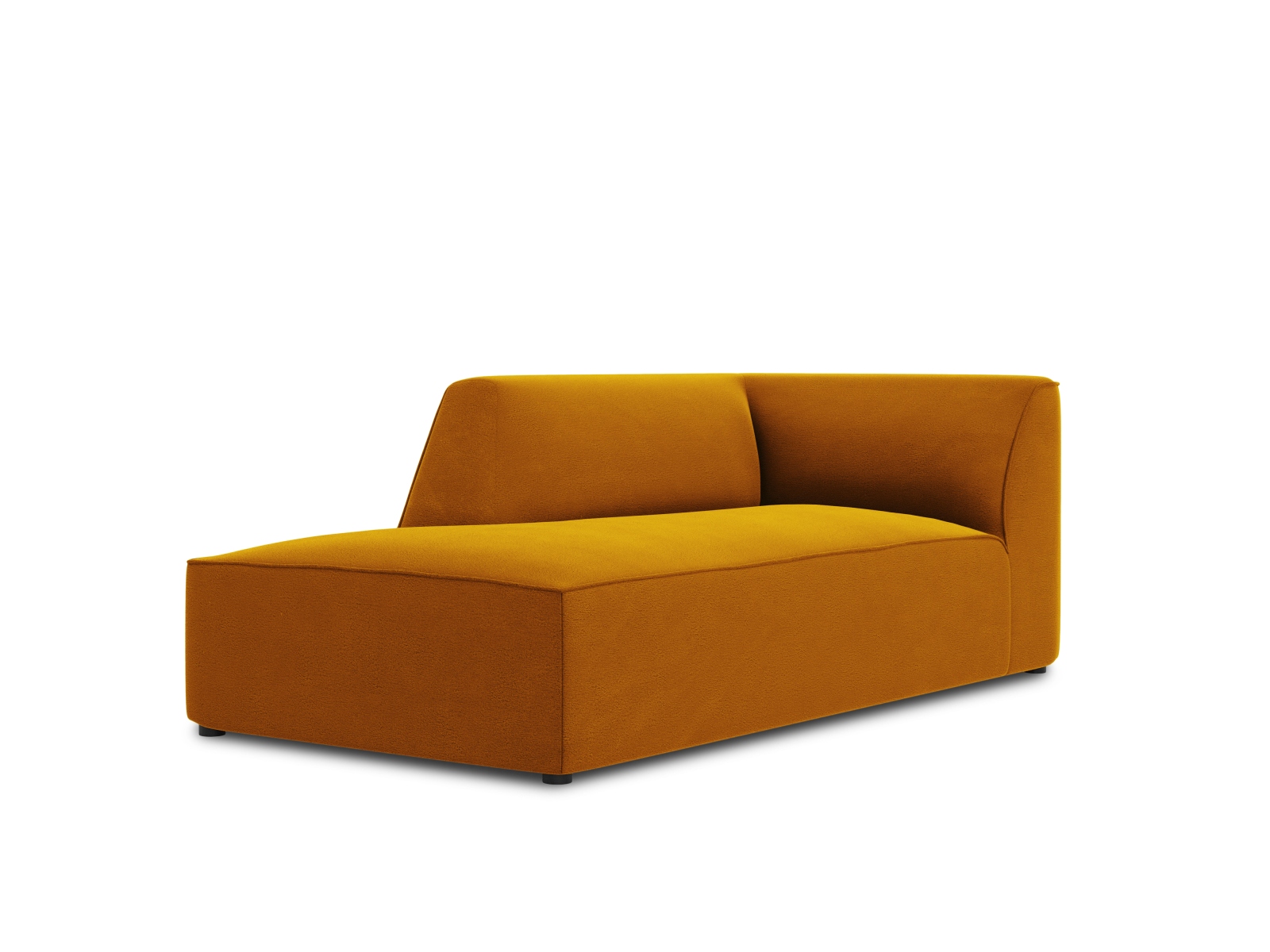 Velvet Chaise Longue Left, "Ruby", 1 Seat, 93x180x69