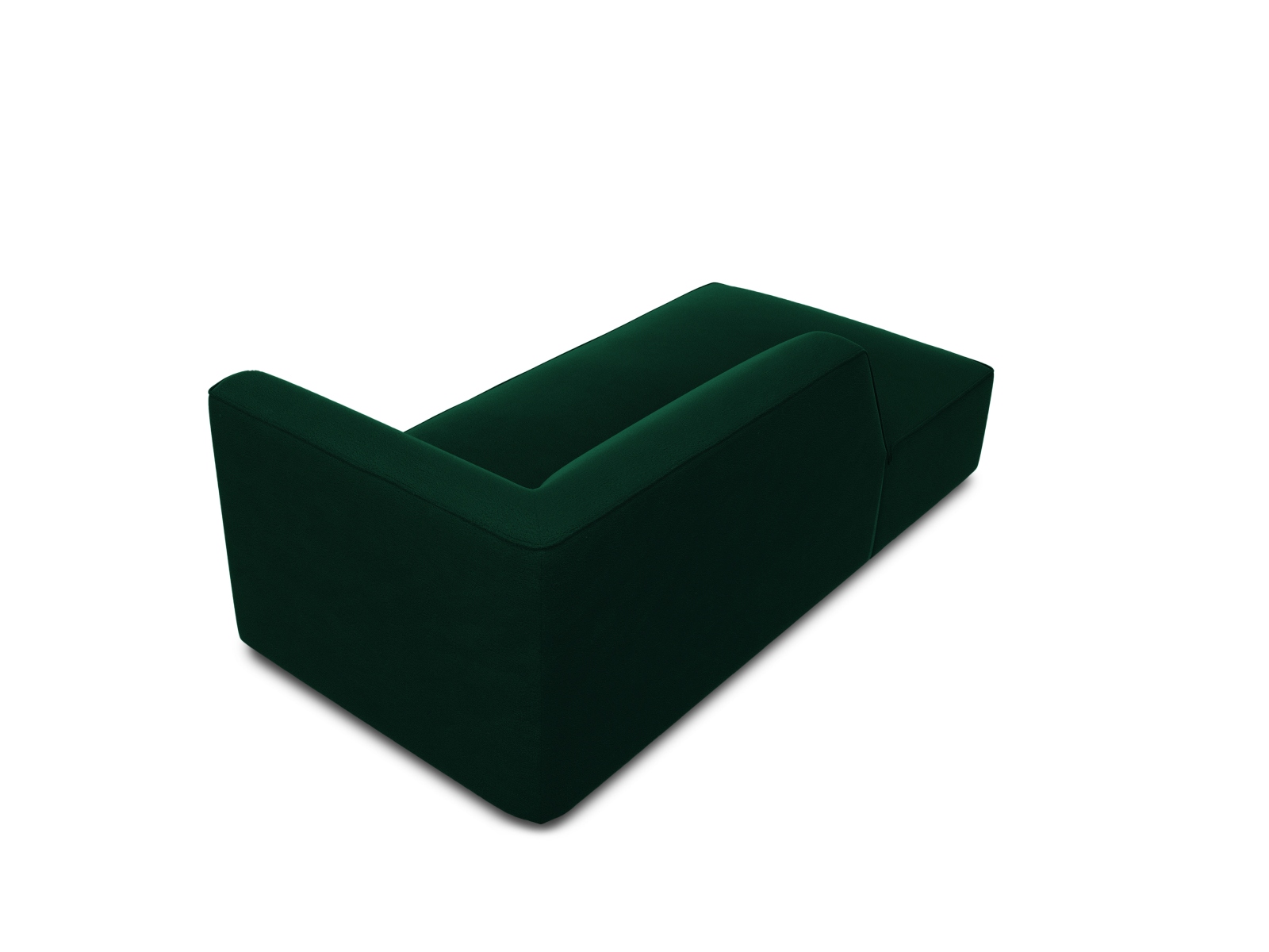 Velvet Chaise Longue Left, "Ruby", 1 Seat, 93x180x69