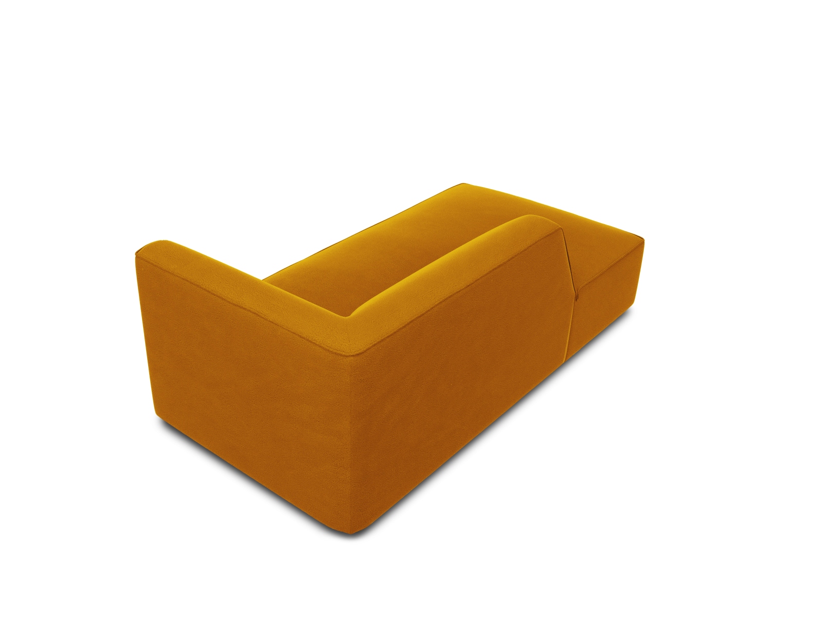 Velvet Chaise Longue Left, "Ruby", 1 Seat, 93x180x69