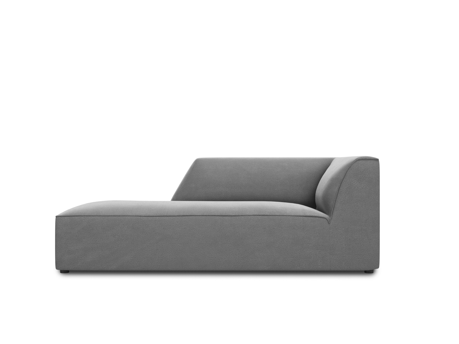 Velvet Chaise Longue Left, "Ruby", 1 Seat, 93x180x69