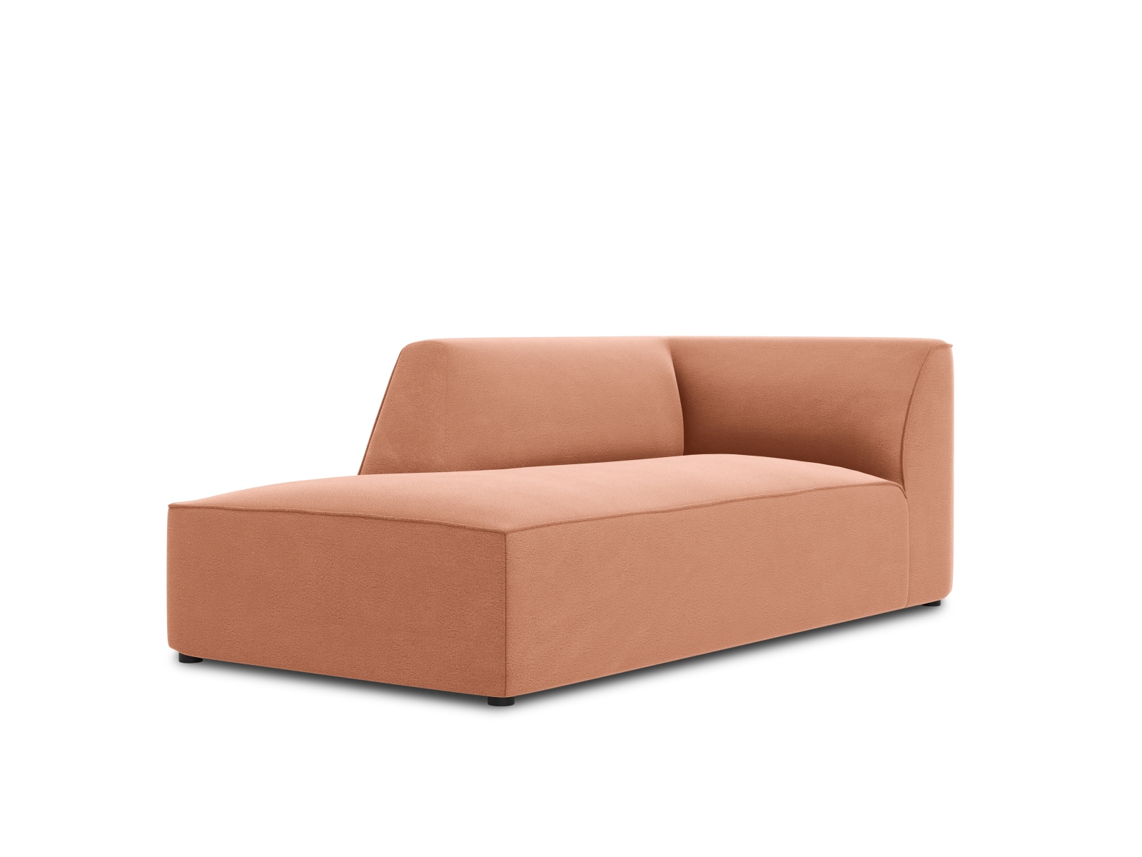 Velvet Chaise Longue Left, "Ruby", 1 Seat, 93x180x69