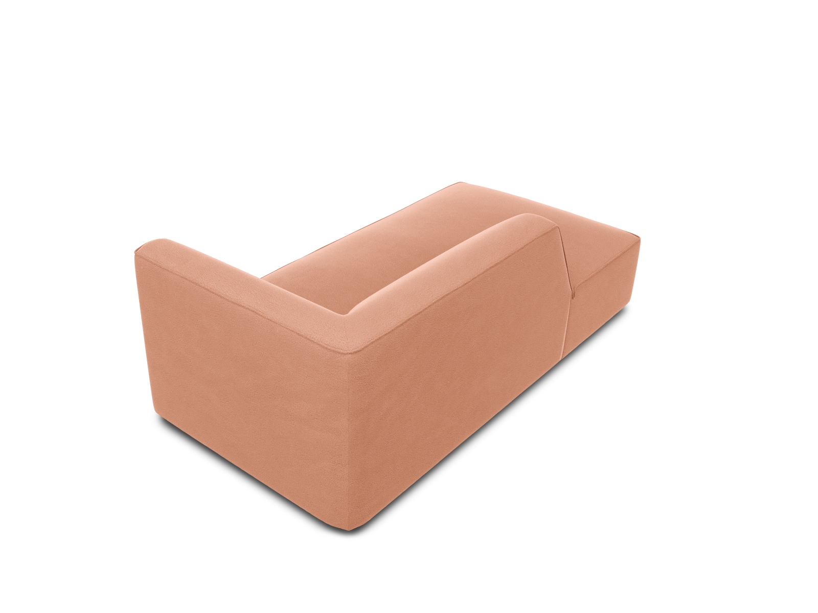Velvet Chaise Longue Left, "Ruby", 1 Seat, 93x180x69