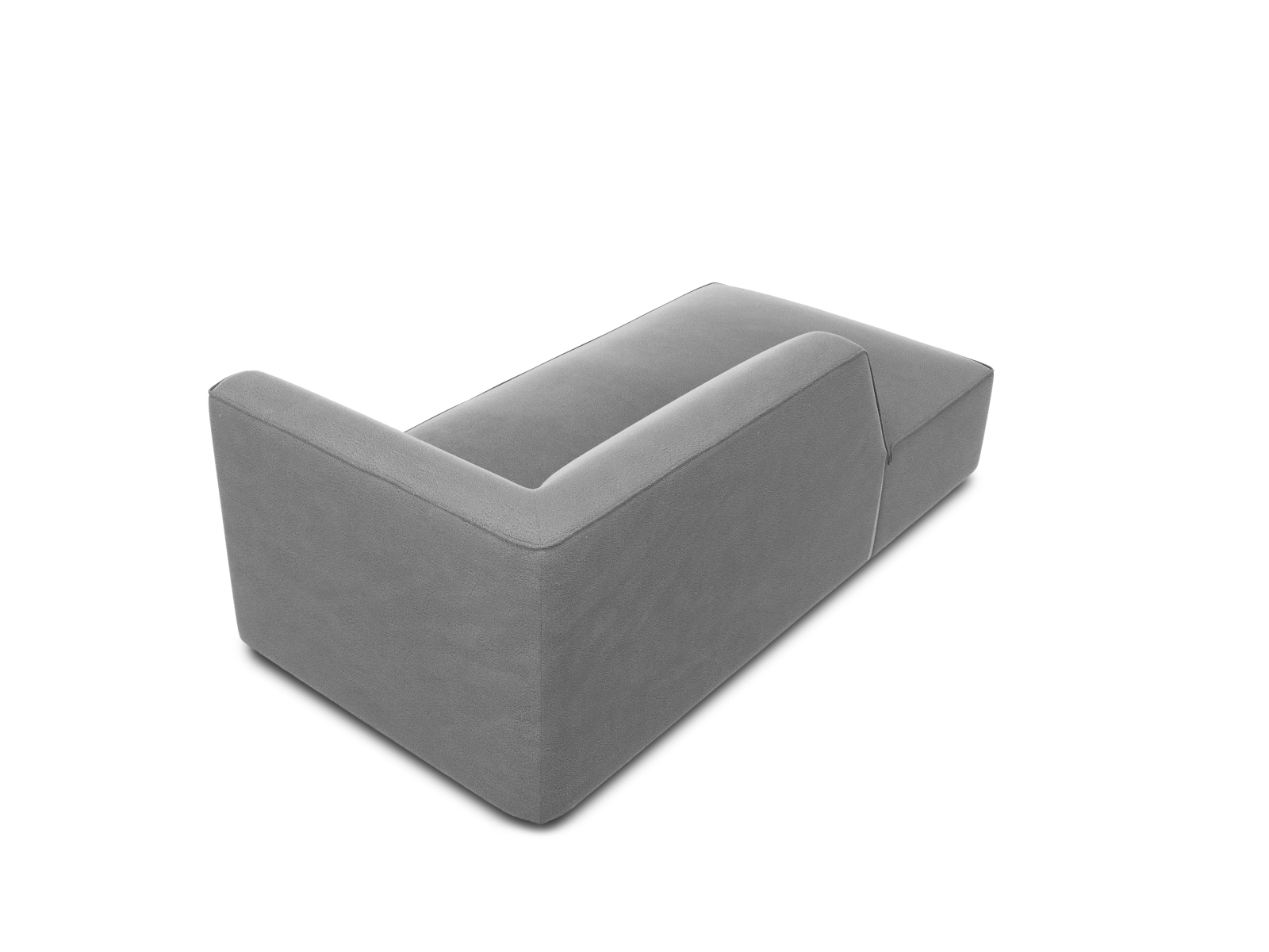 Velvet Chaise Longue Left, "Ruby", 1 Seat, 93x180x69